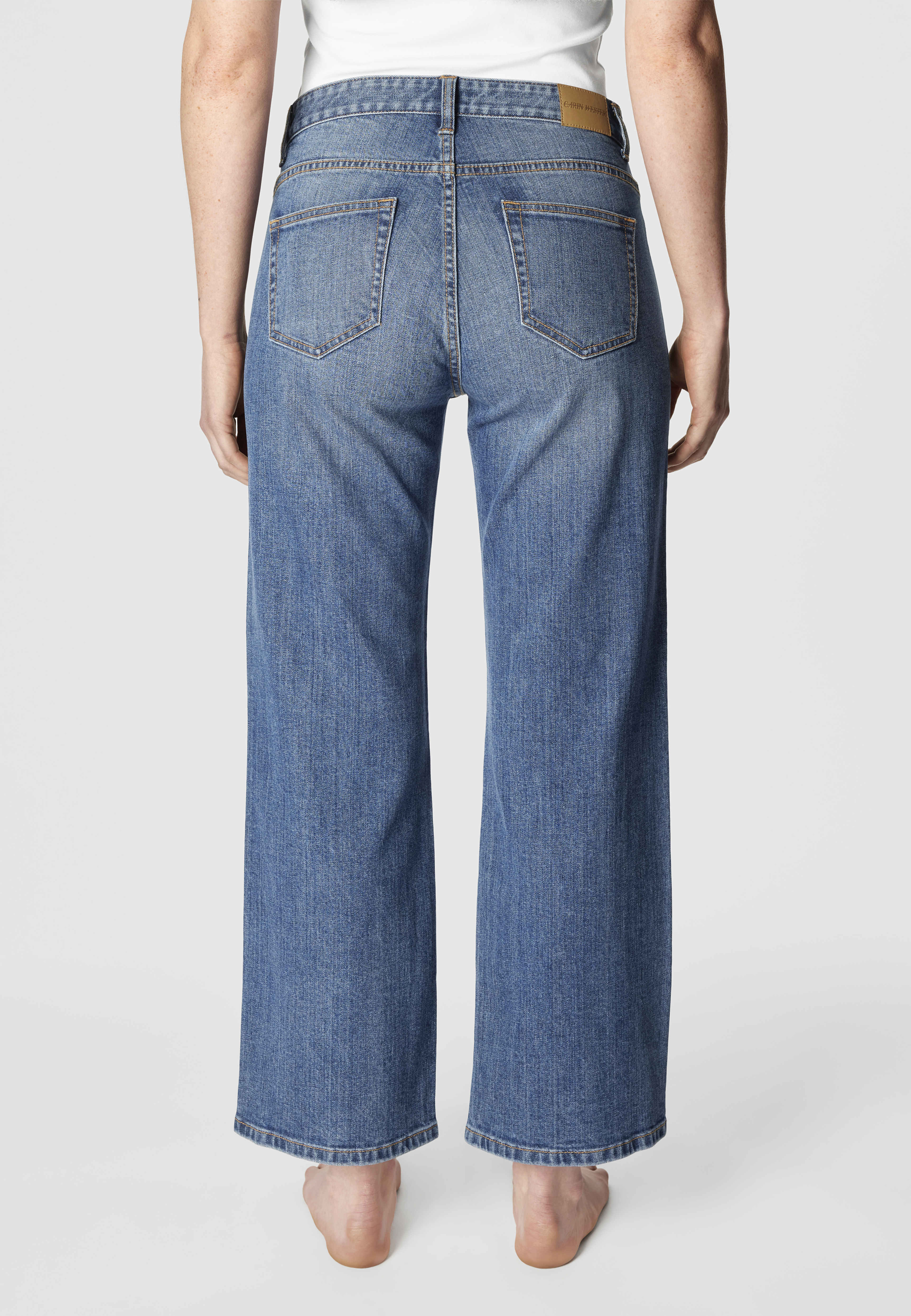 Croppade jeans med raka ben BROOKE