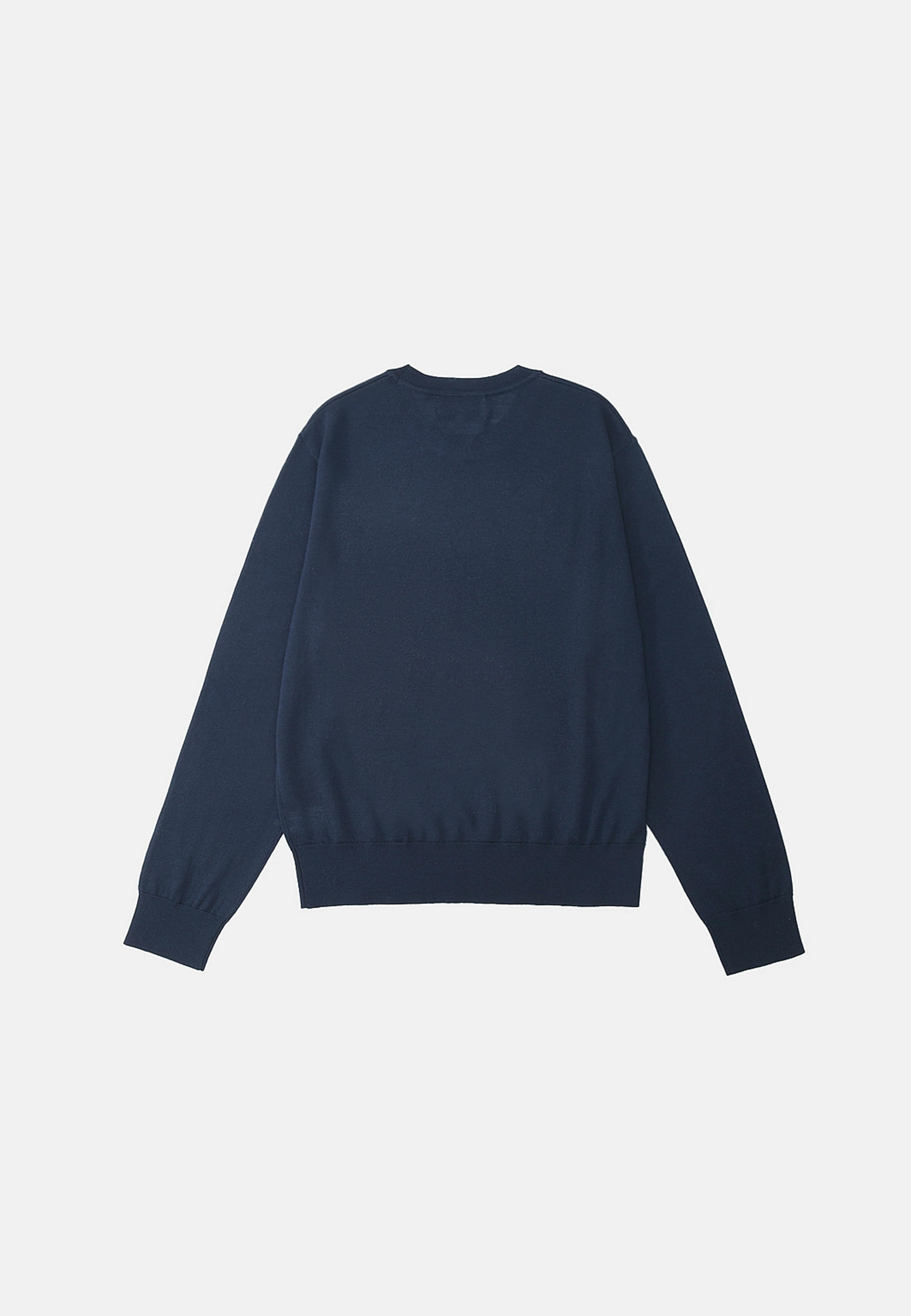 Tröja i merinoull FABIAN, från NORVIE, i färgen Navy. Klicka för att öppna bilden i stort format