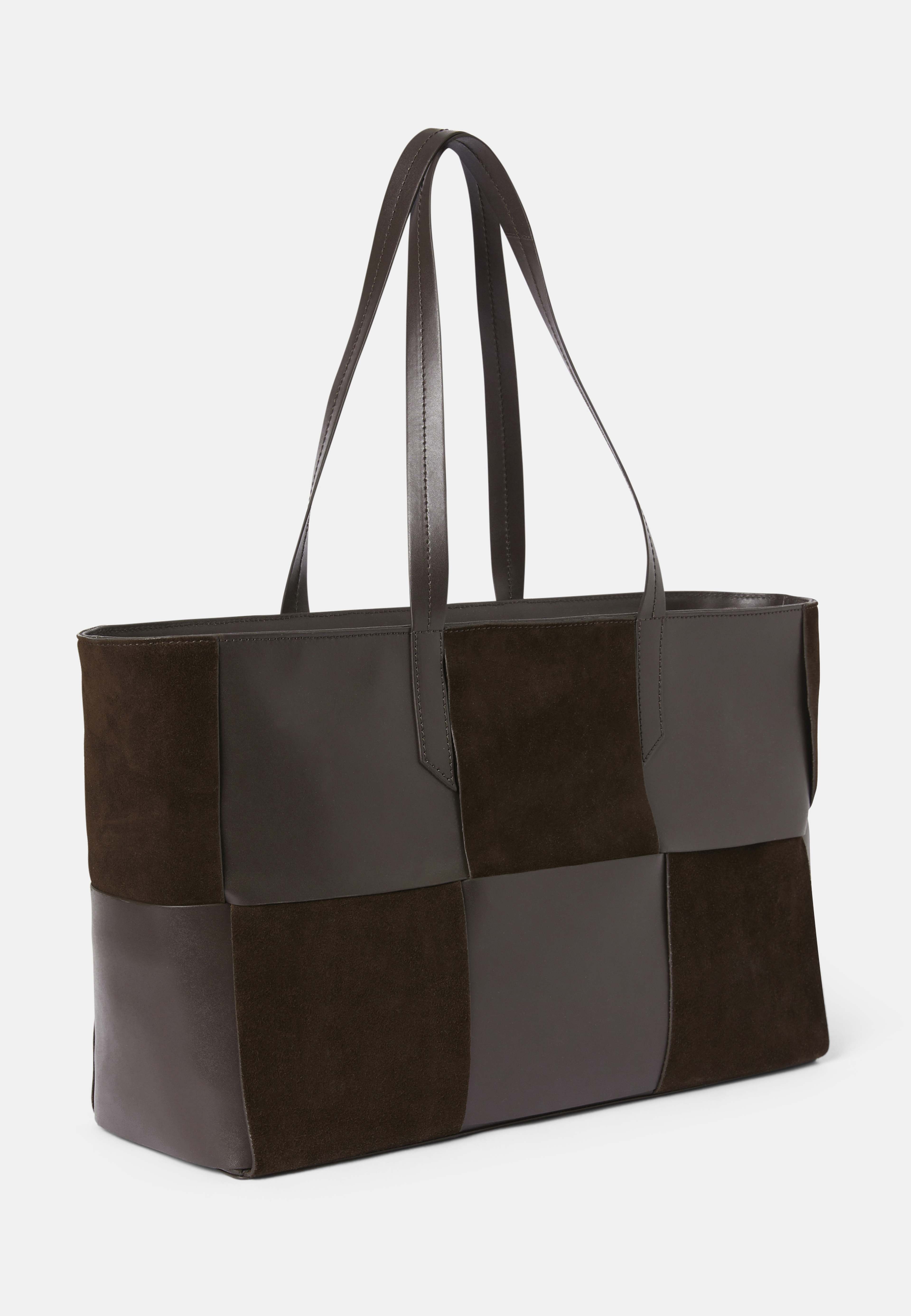 Flätad toteväska i skinn PINZA