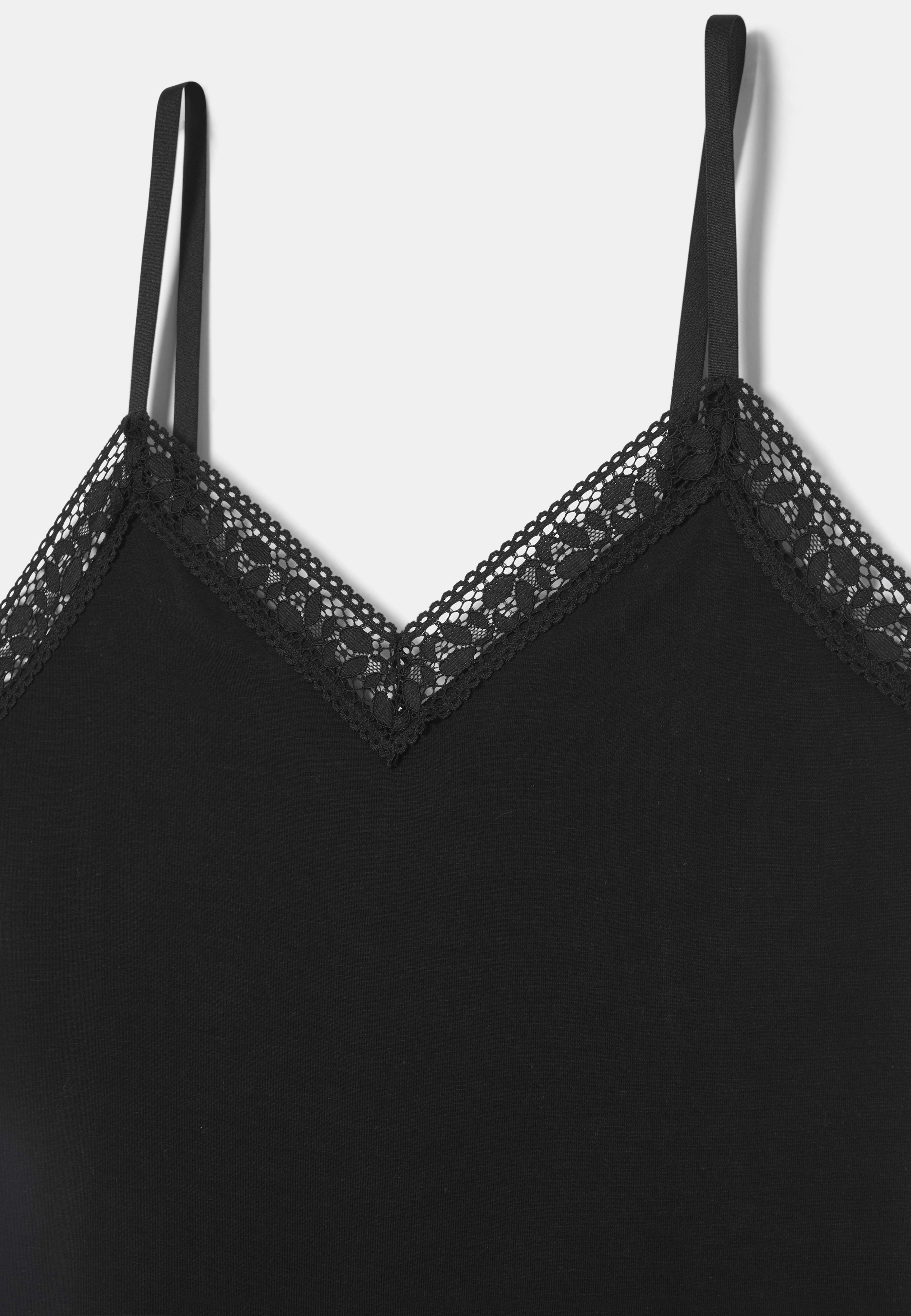 Pyjamastopp ERIN, från Avelie Lingerie, i färgen Black. Klicka för att öppna bilden i stort format