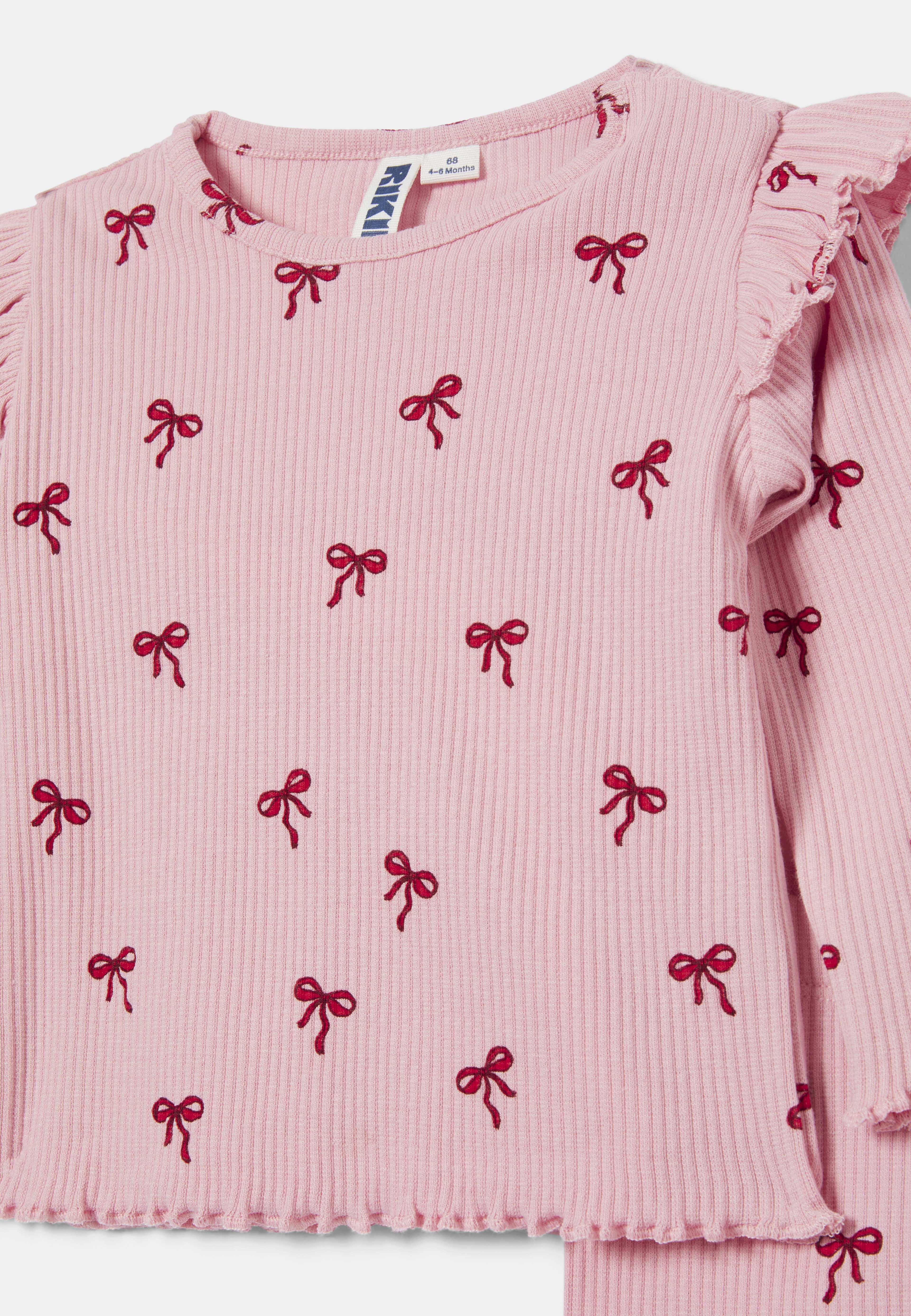 Ribbat set AMI, från RIKIKI, i färgen Pink Bow. Klicka för att öppna bilden i stort format