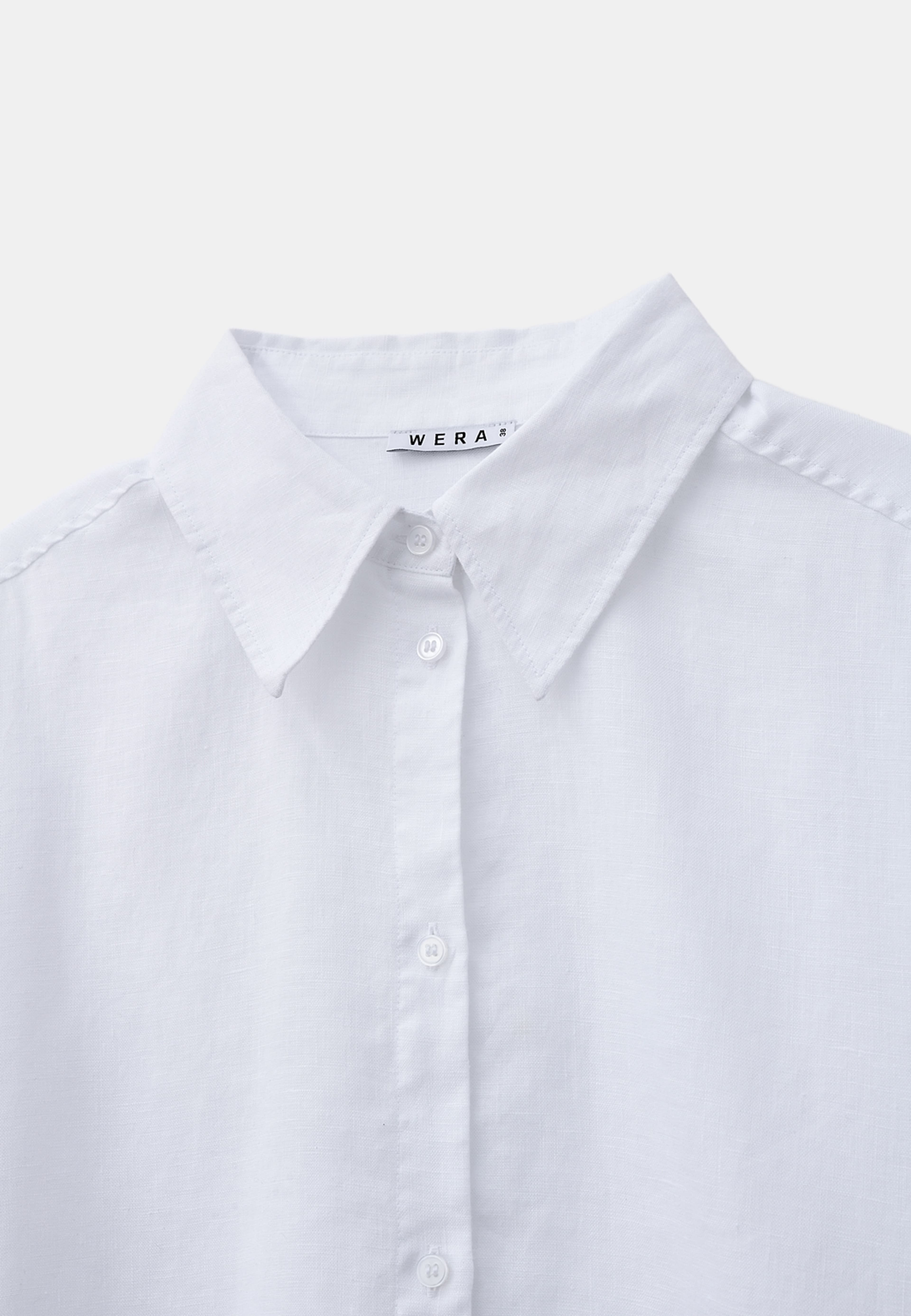 Linneskjorta ANYA, från Wera, i färgen White. Klicka för att öppna bilden i stort format