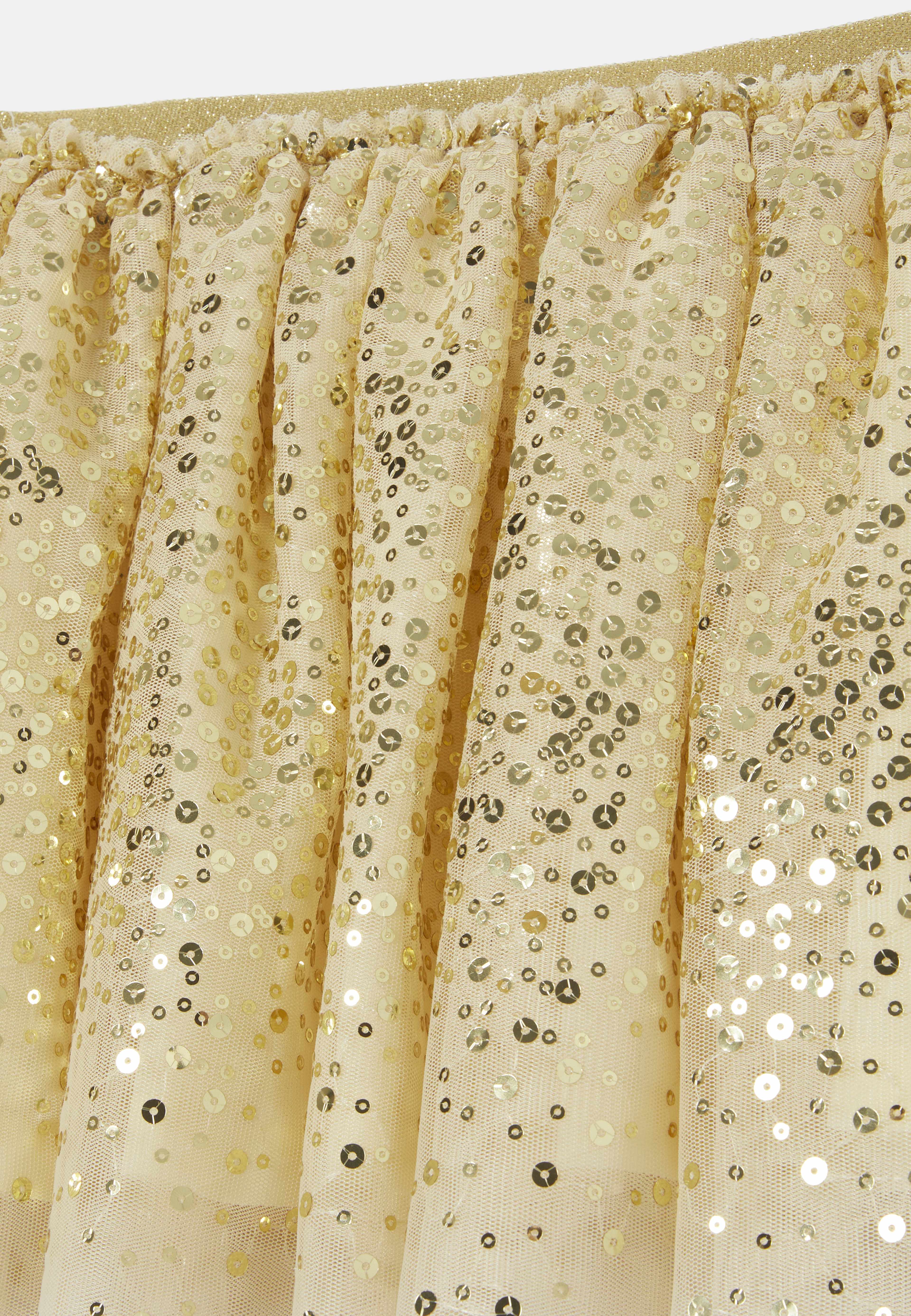 Kjol med paljetter JANA, från RIKIKI, i färgen Gold. Klicka för att öppna bilden i stort format