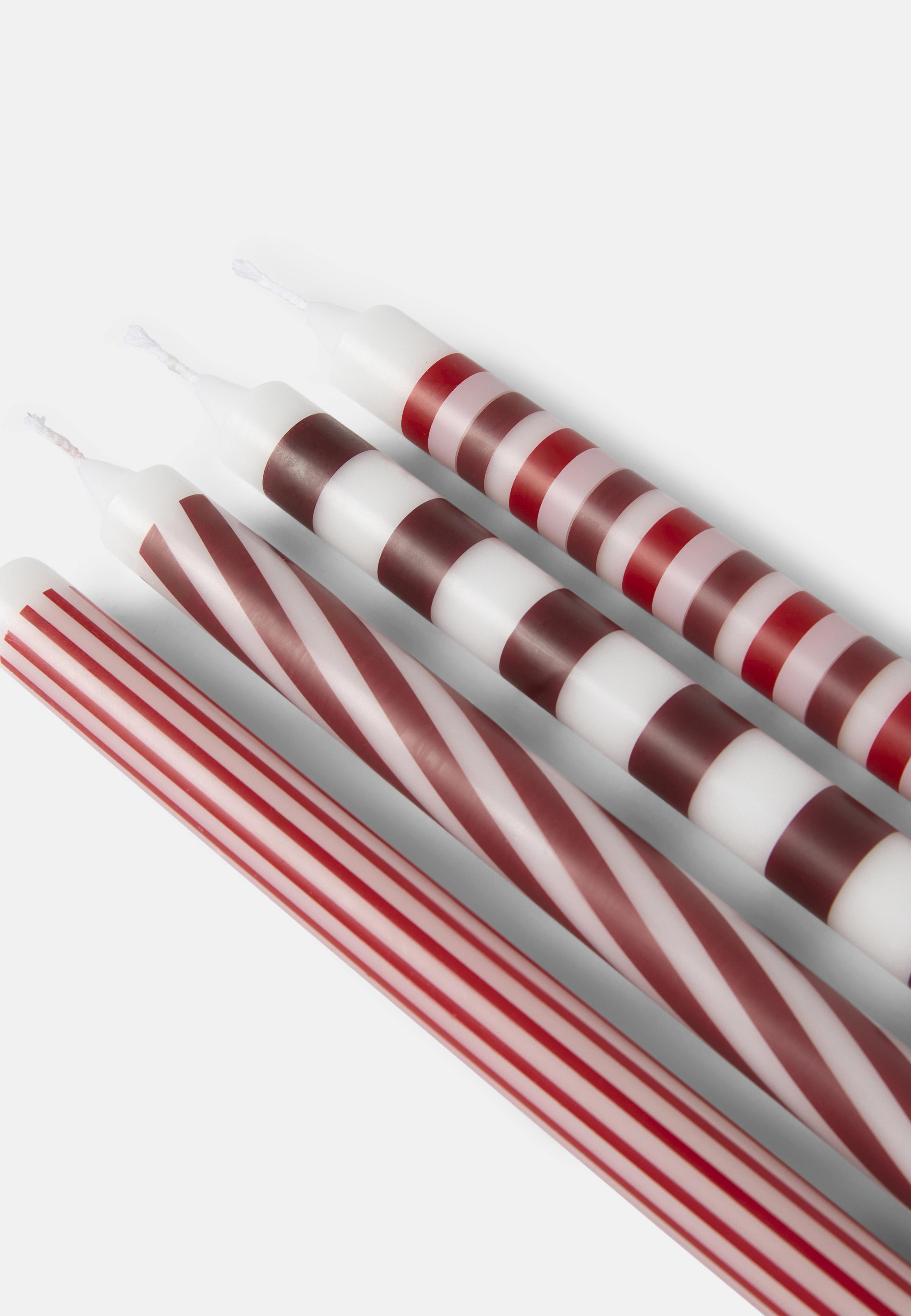 Randiga ljus 28 cm, 4-pack, från Åhléns Home, i färgen Red. Klicka för att öppna bilden i stort format