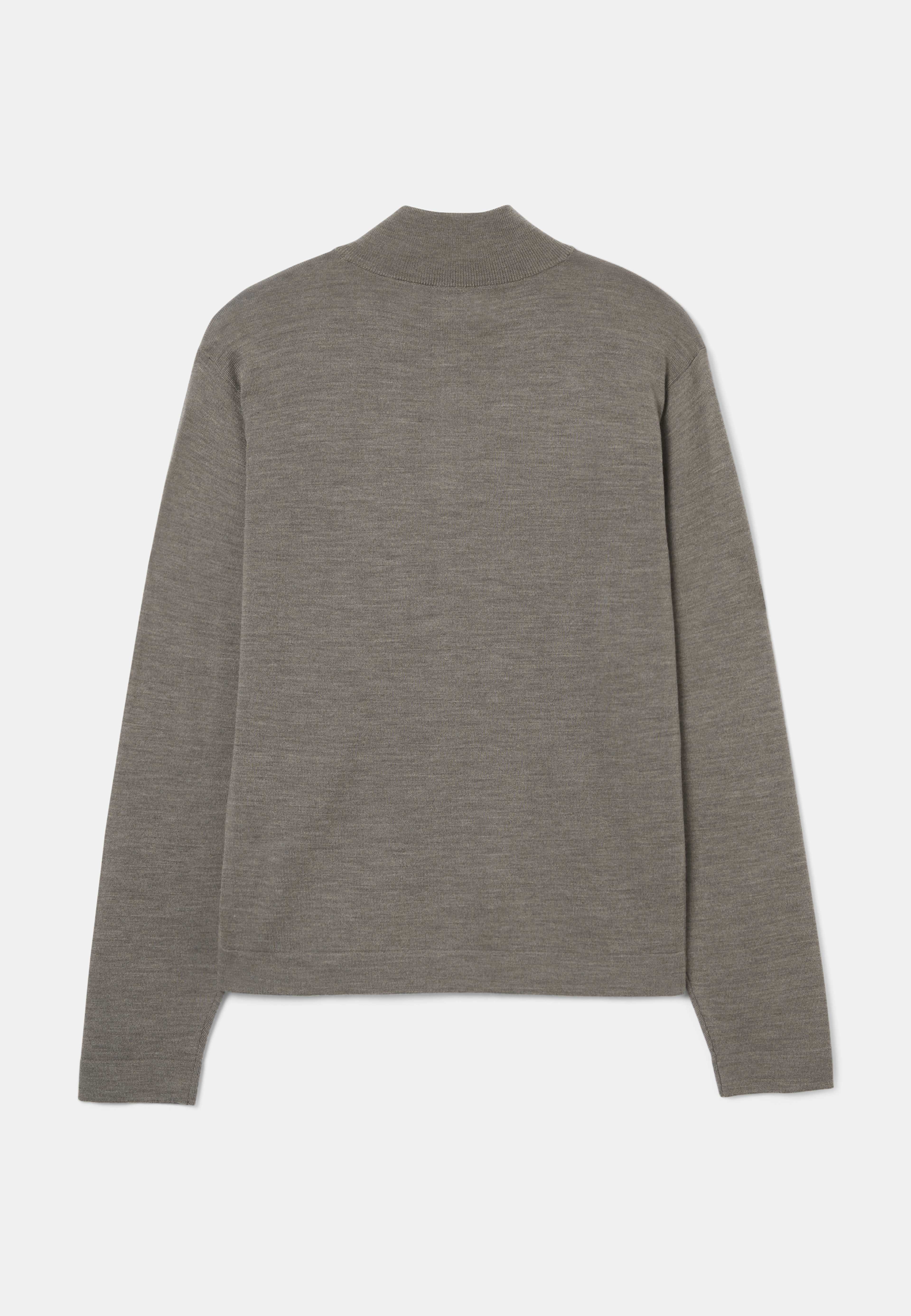 Ulltröja med half zip MAEL, från NORVIE, i färgen Mole Mel. Klicka för att öppna bilden i stort format