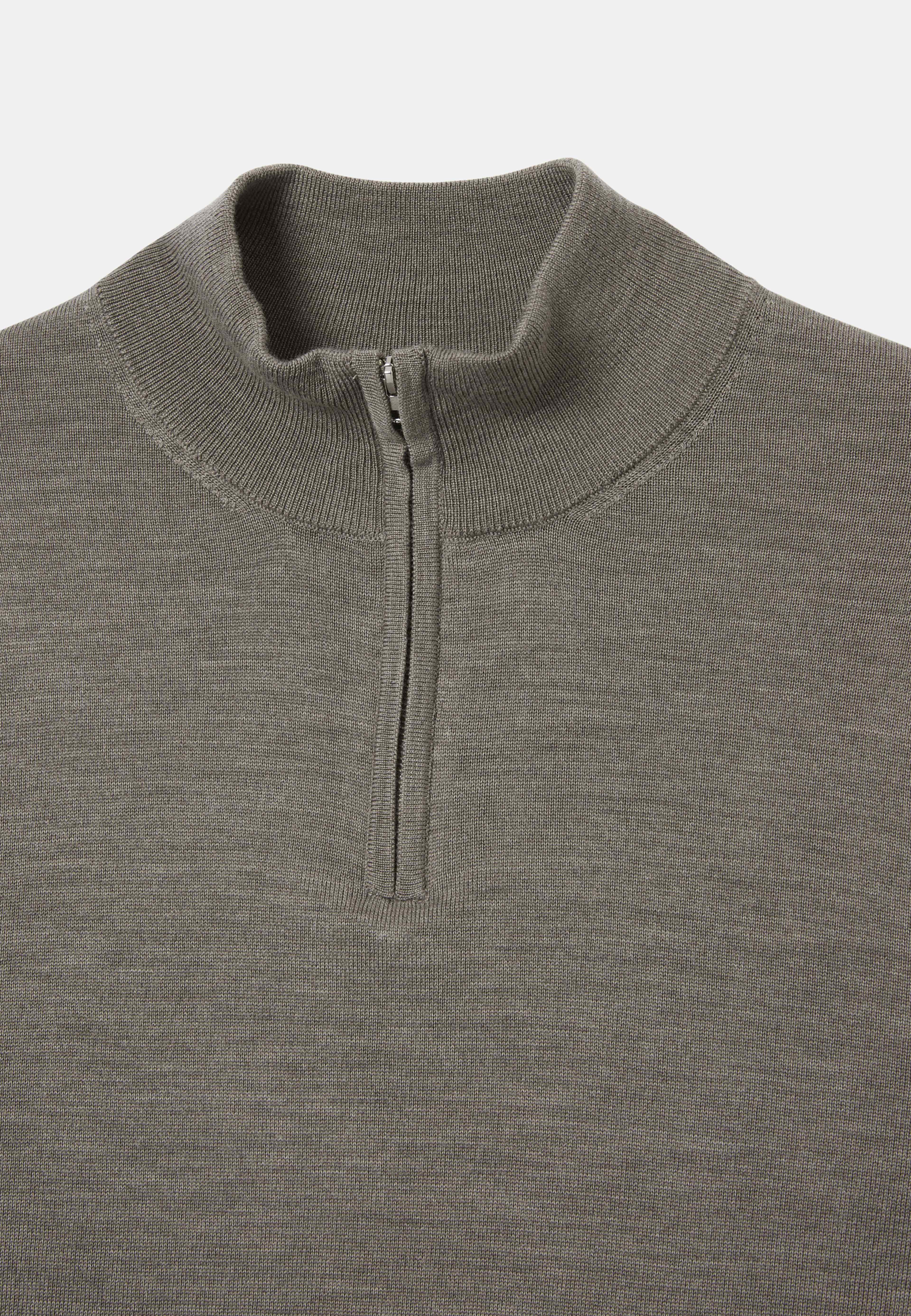 Ulltröja med half zip MAEL, från NORVIE, i färgen Mole Mel. Klicka för att öppna bilden i stort format