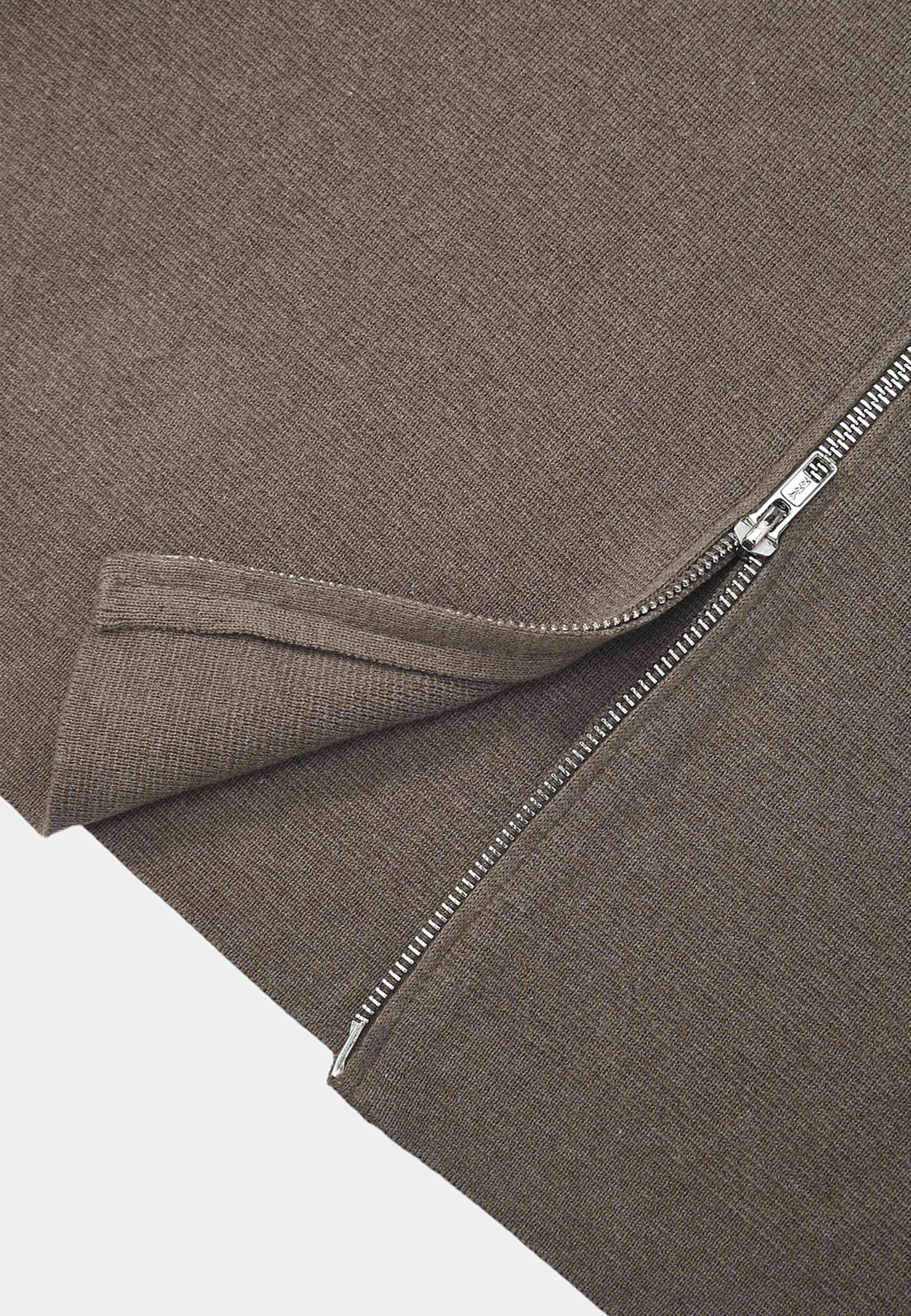 Cardigan med dubbelzip NICO, från NORVIE, i färgen Mole Mel. Klicka för att öppna bilden i stort format