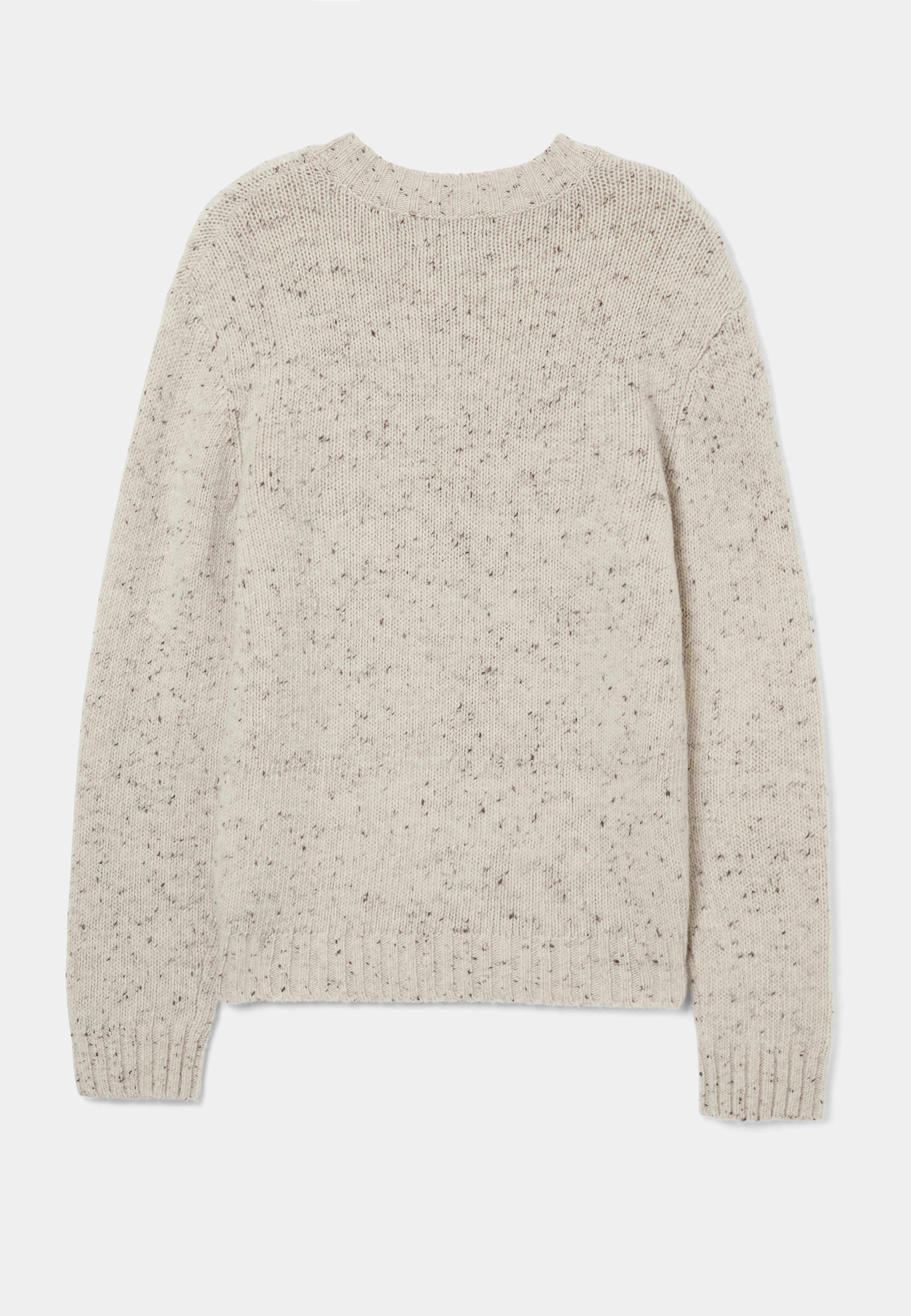 Tröja i ull och alpacka GUSTAF, från NORVIE, i färgen Beige Malange. Klicka för att öppna bilden i stort format