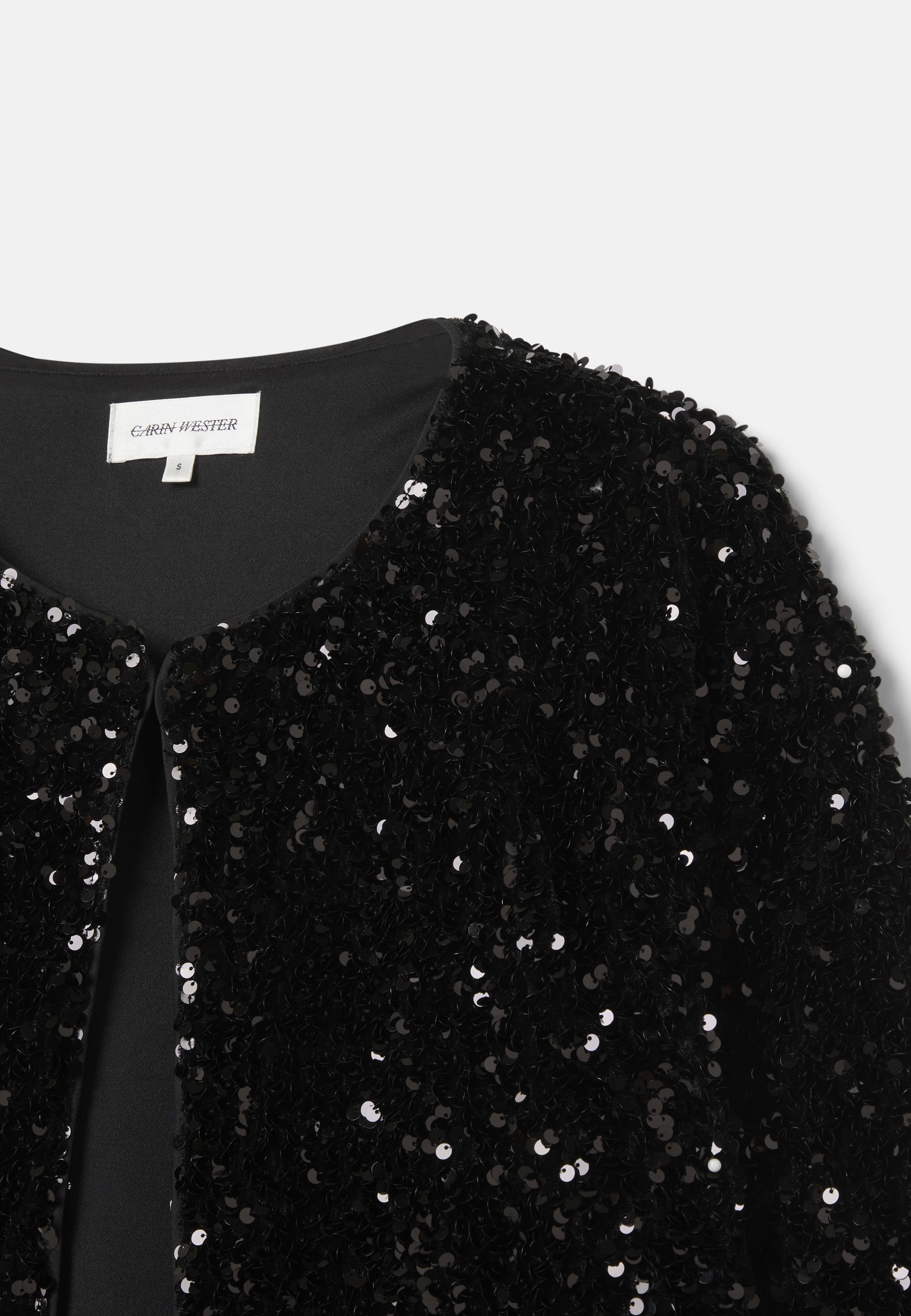 Cardigan med paljetter INGVI, från Carin Wester, i färgen Black. Klicka för att öppna bilden i stort format