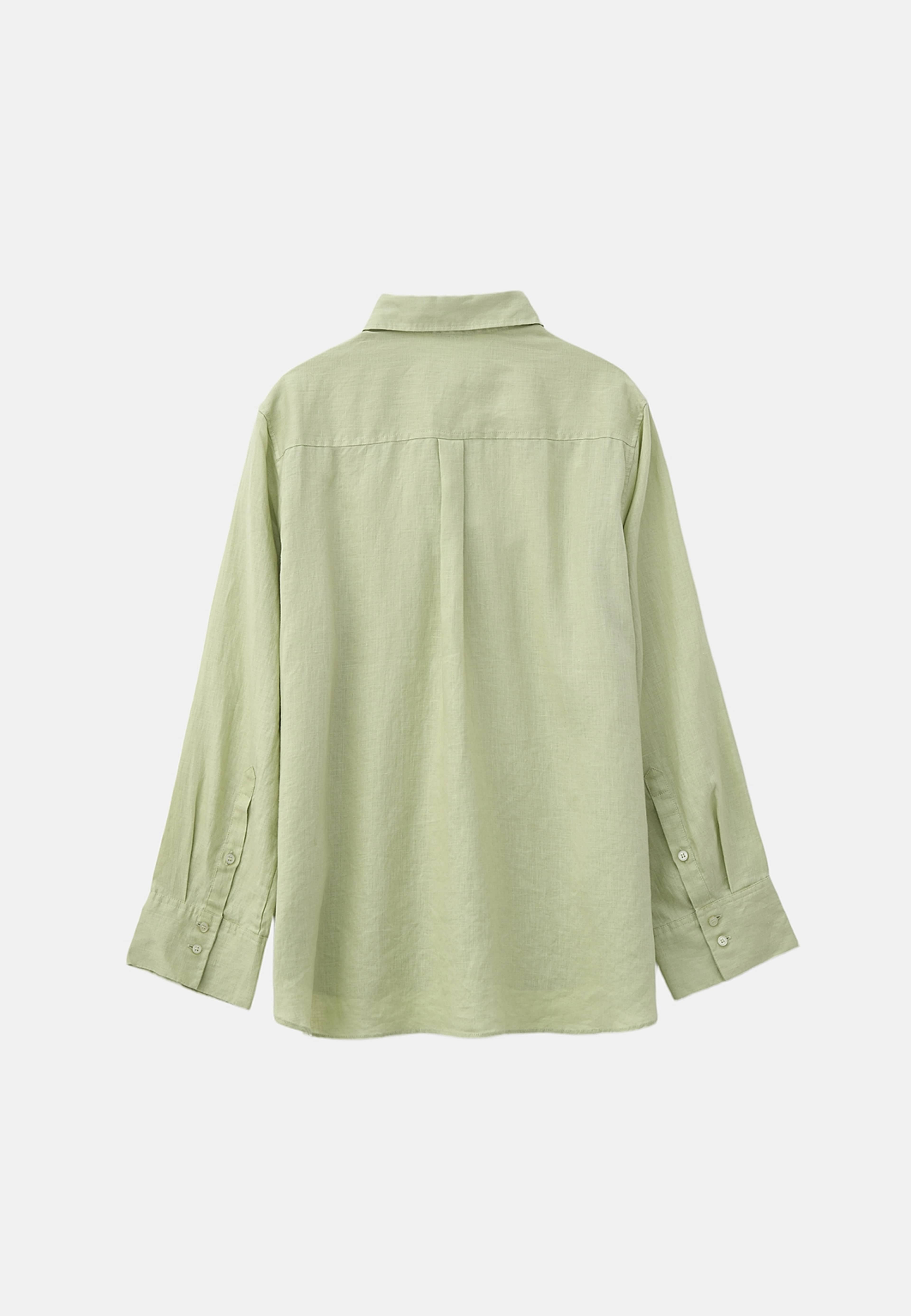 Linneskjorta ANYA, från Wera, i färgen Light Green. Klicka för att öppna bilden i stort format