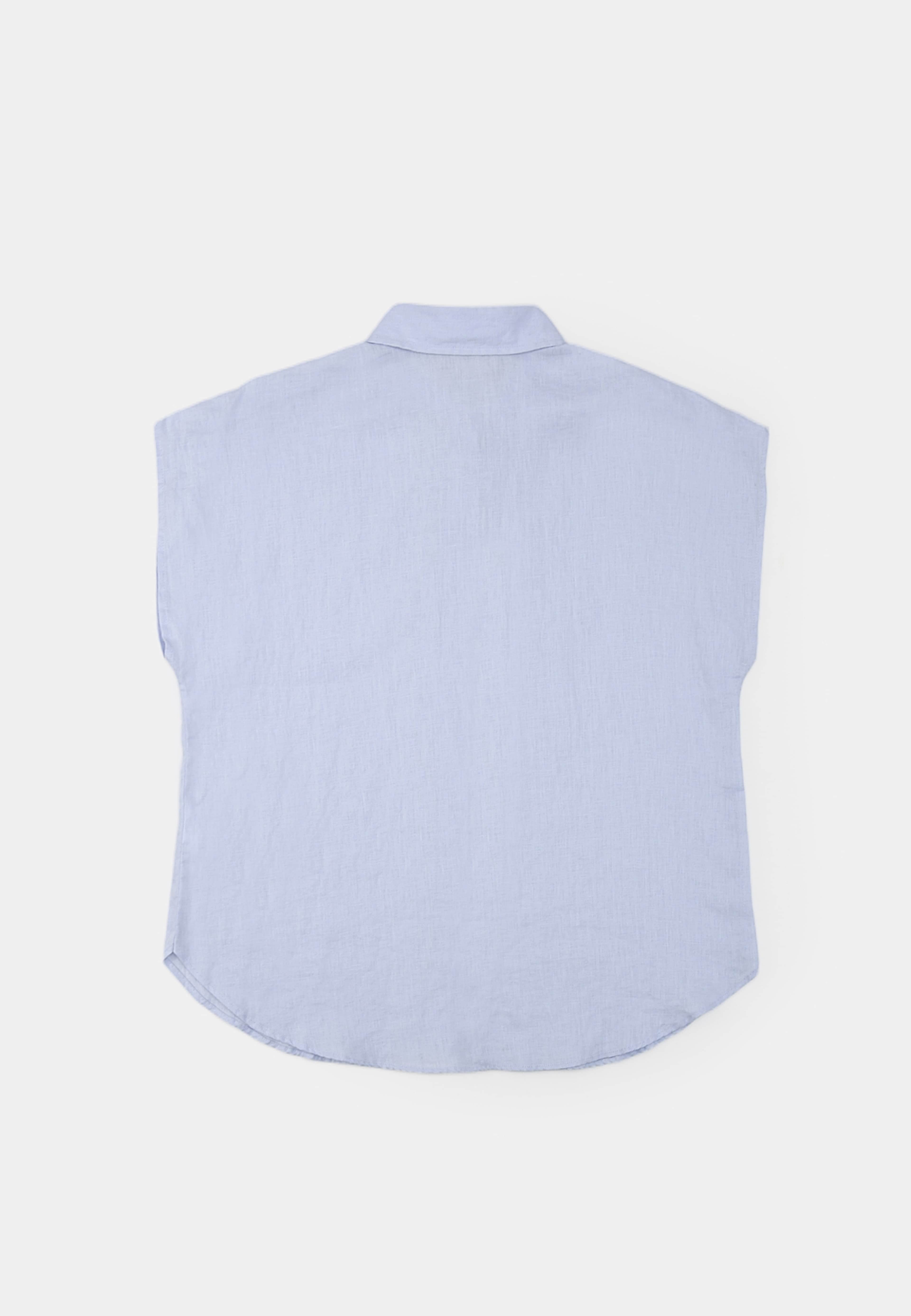 Linneblus med holkärm SABINA, från Wera, i färgen Blue. Klicka för att öppna bilden i stort format