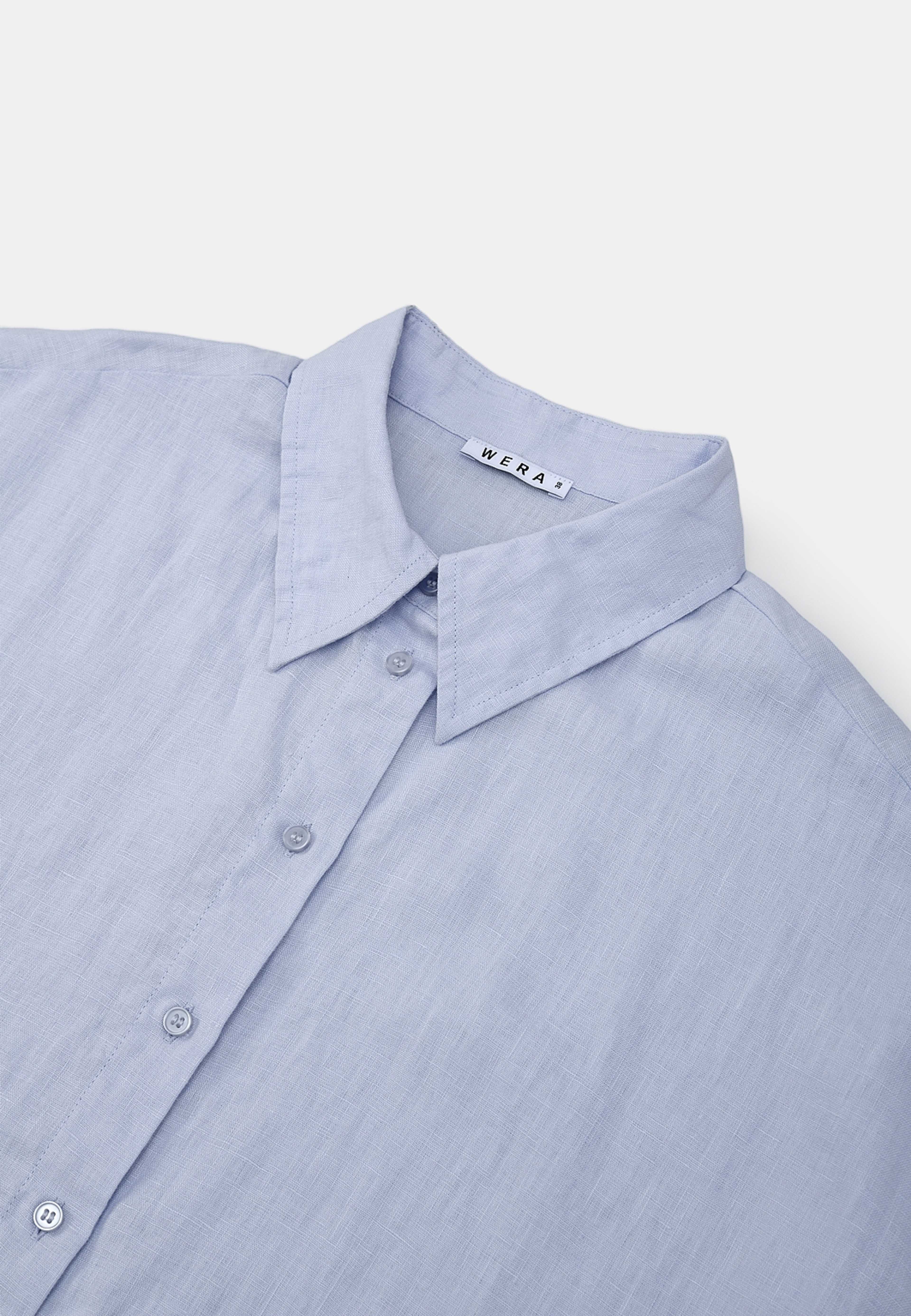 Linneblus med holkärm SABINA, från Wera, i färgen Blue. Klicka för att öppna bilden i stort format