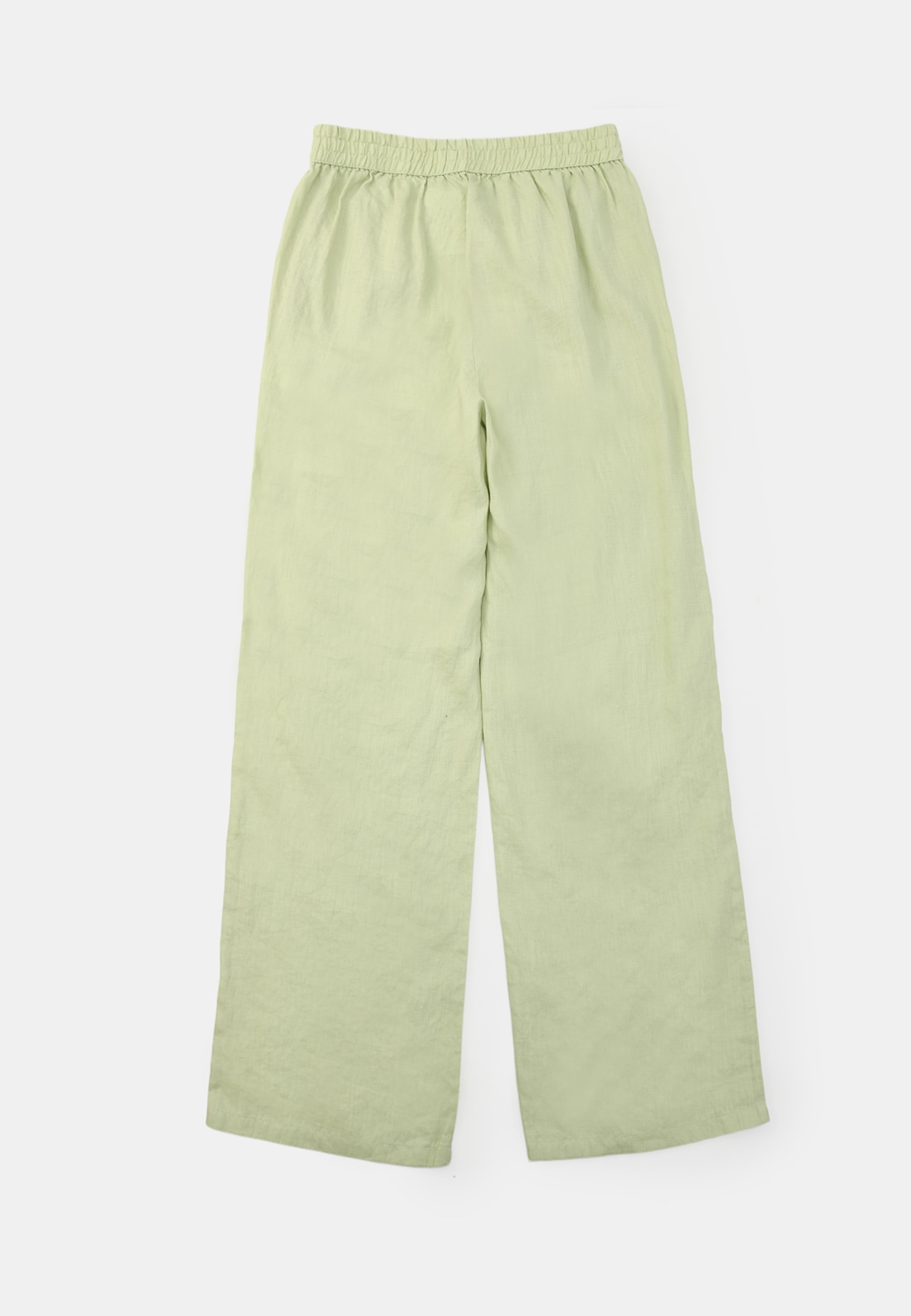 Linnebyxor DAPHNE, från Wera, i färgen Light Green. Klicka för att öppna bilden i stort format