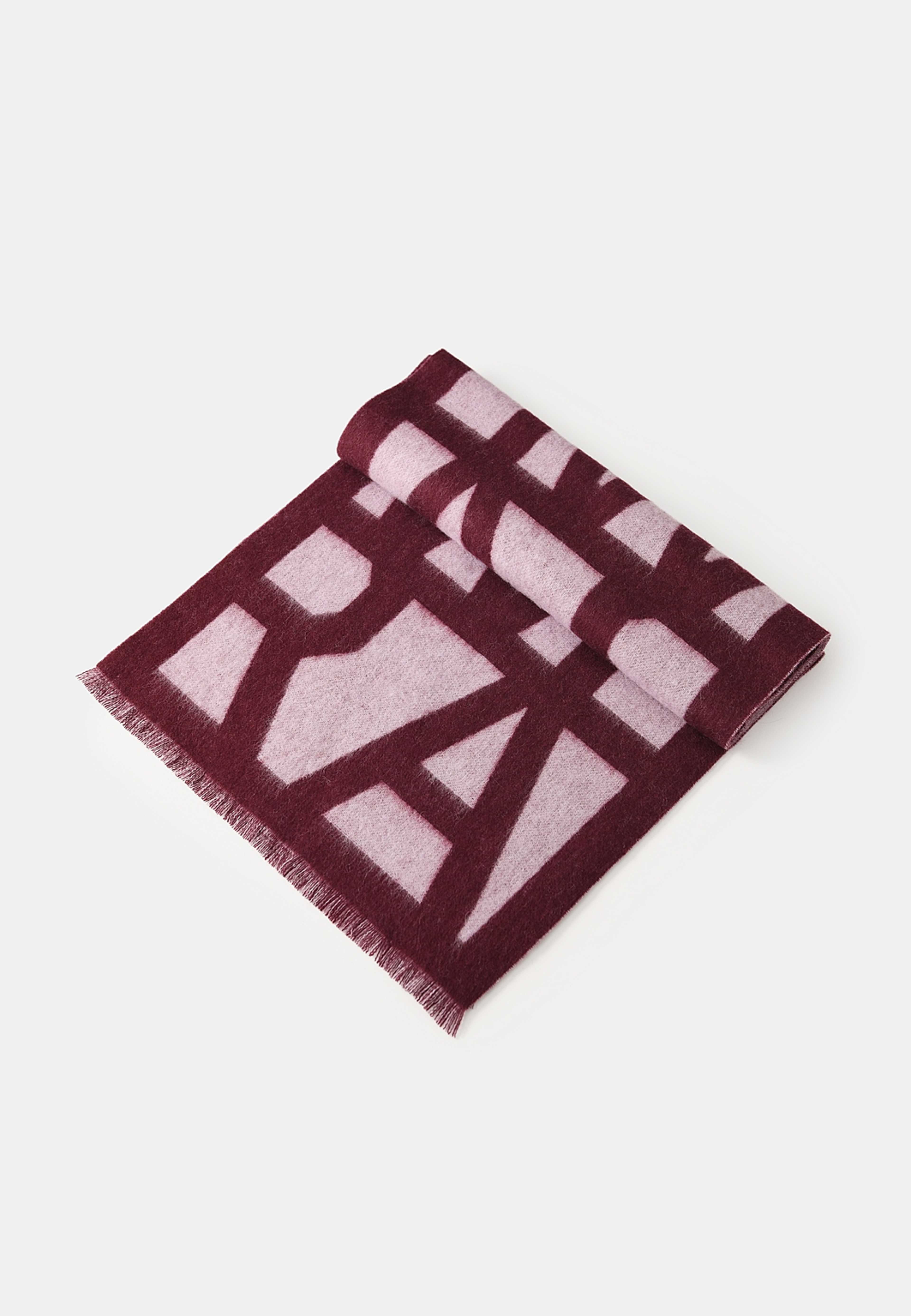 Jaquardstickad ullhalsduk HERA, från Wera, i färgen Wine Red. Klicka för att öppna bilden i stort format