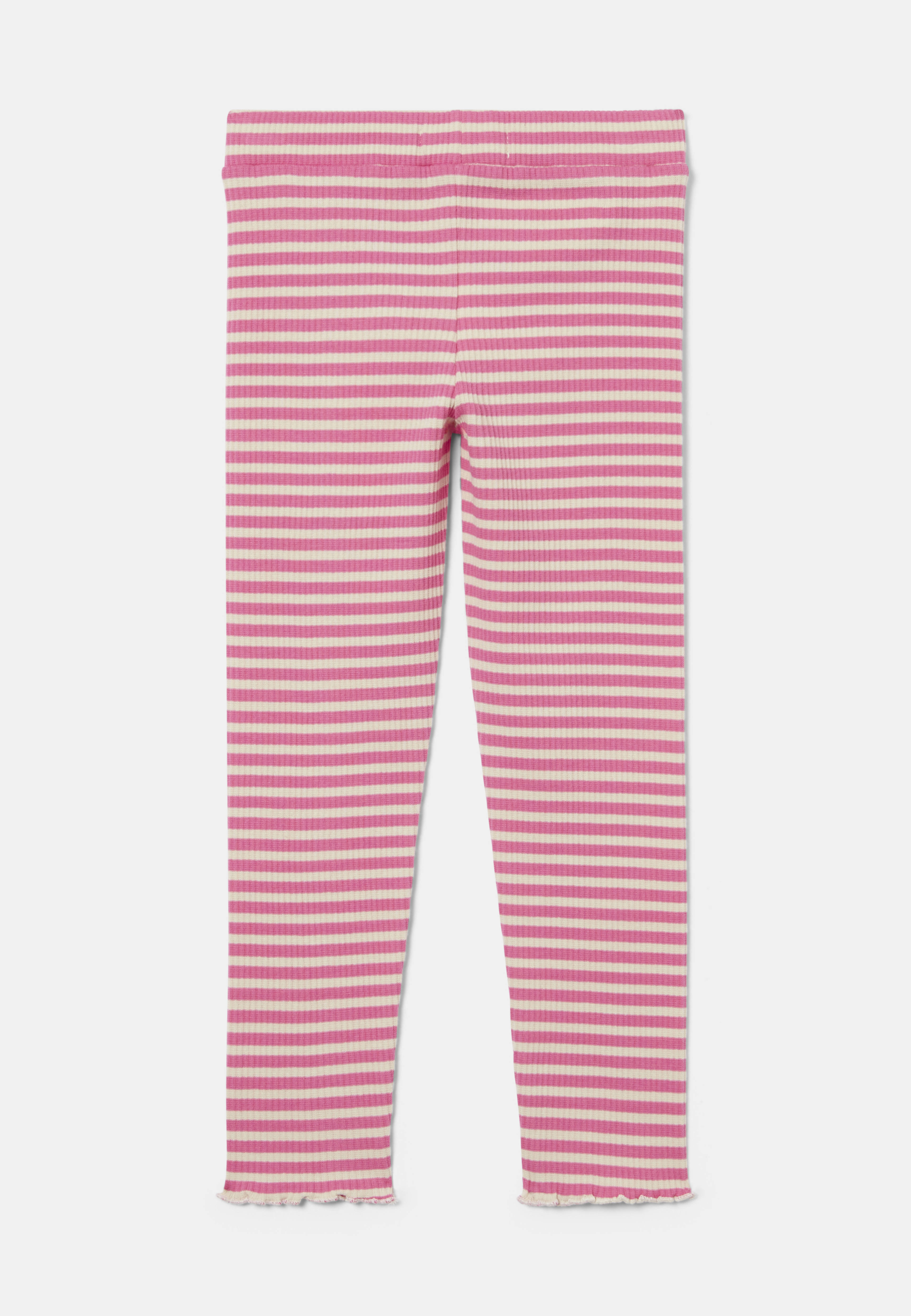 Ribbstickade leggings LOLLO, från RIKIKI, i färgen Pink Stripe. Klicka för att öppna bilden i stort format