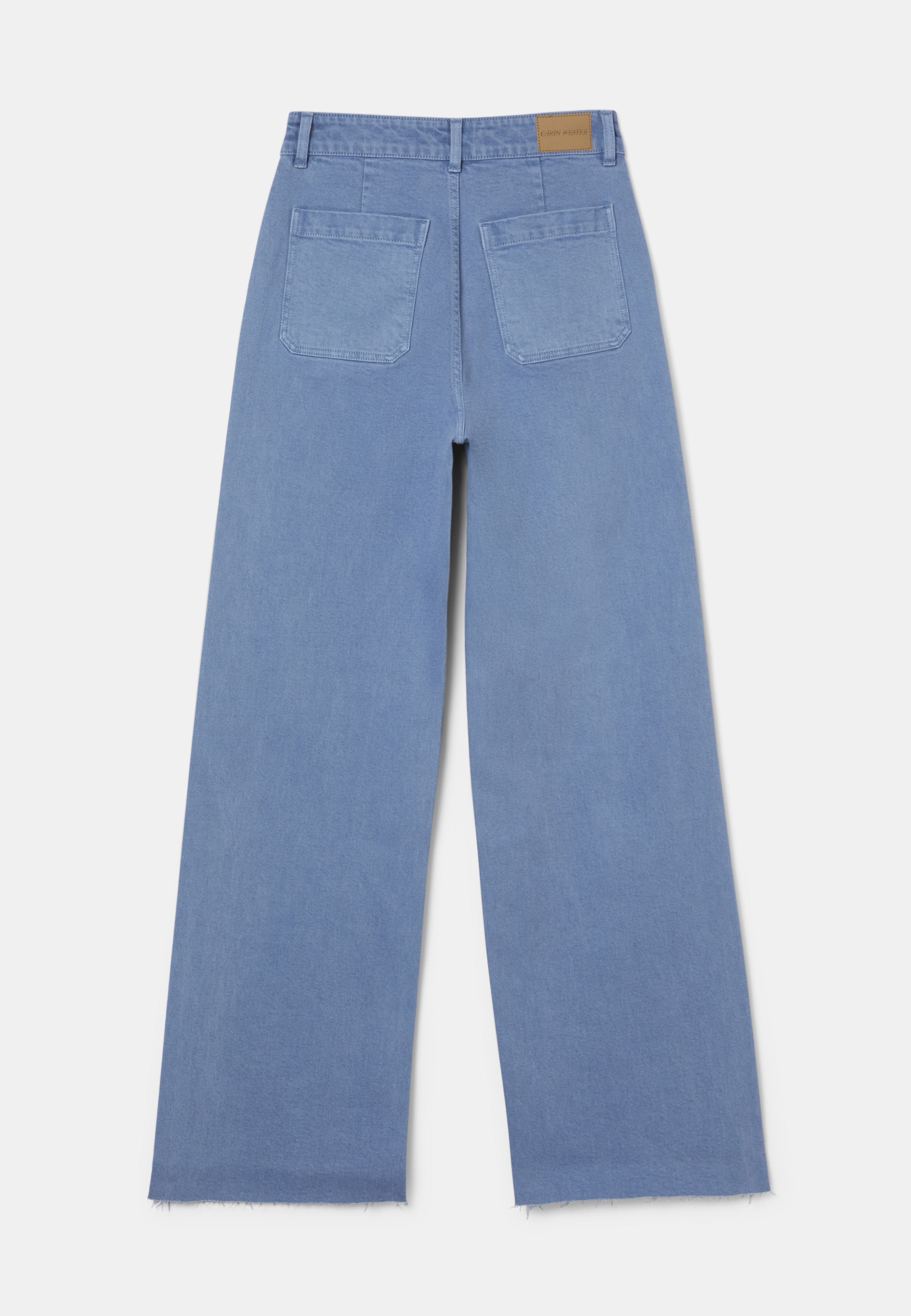 Vida byxor med hög midja IKA, från Carin Wester, i färgen Vintage Blue. Klicka för att öppna bilden i stort format
