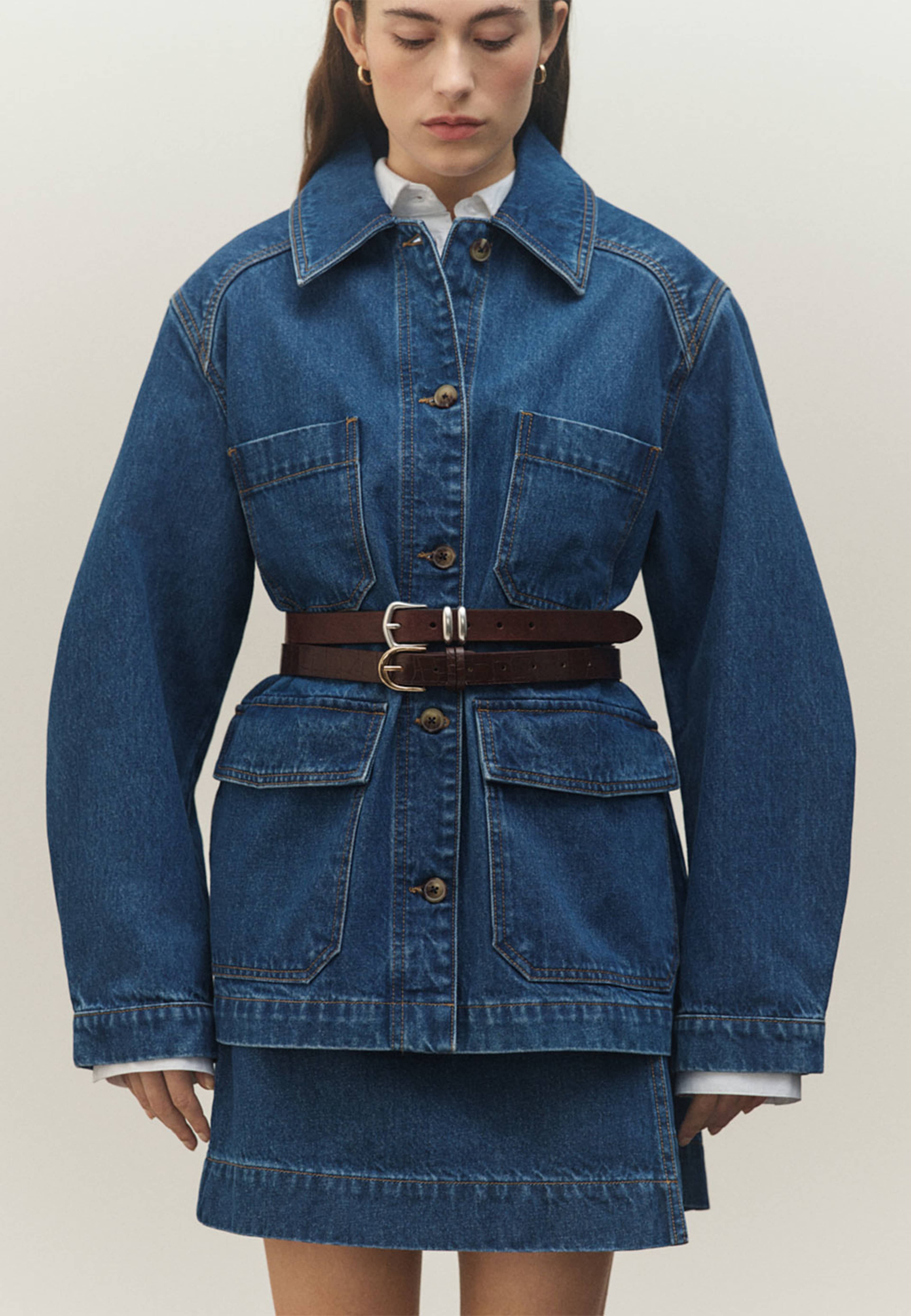 Omlottkjol i denim NING, från Carin Wester, i färgen Mid Blue. Klicka för att öppna bilden i stort format