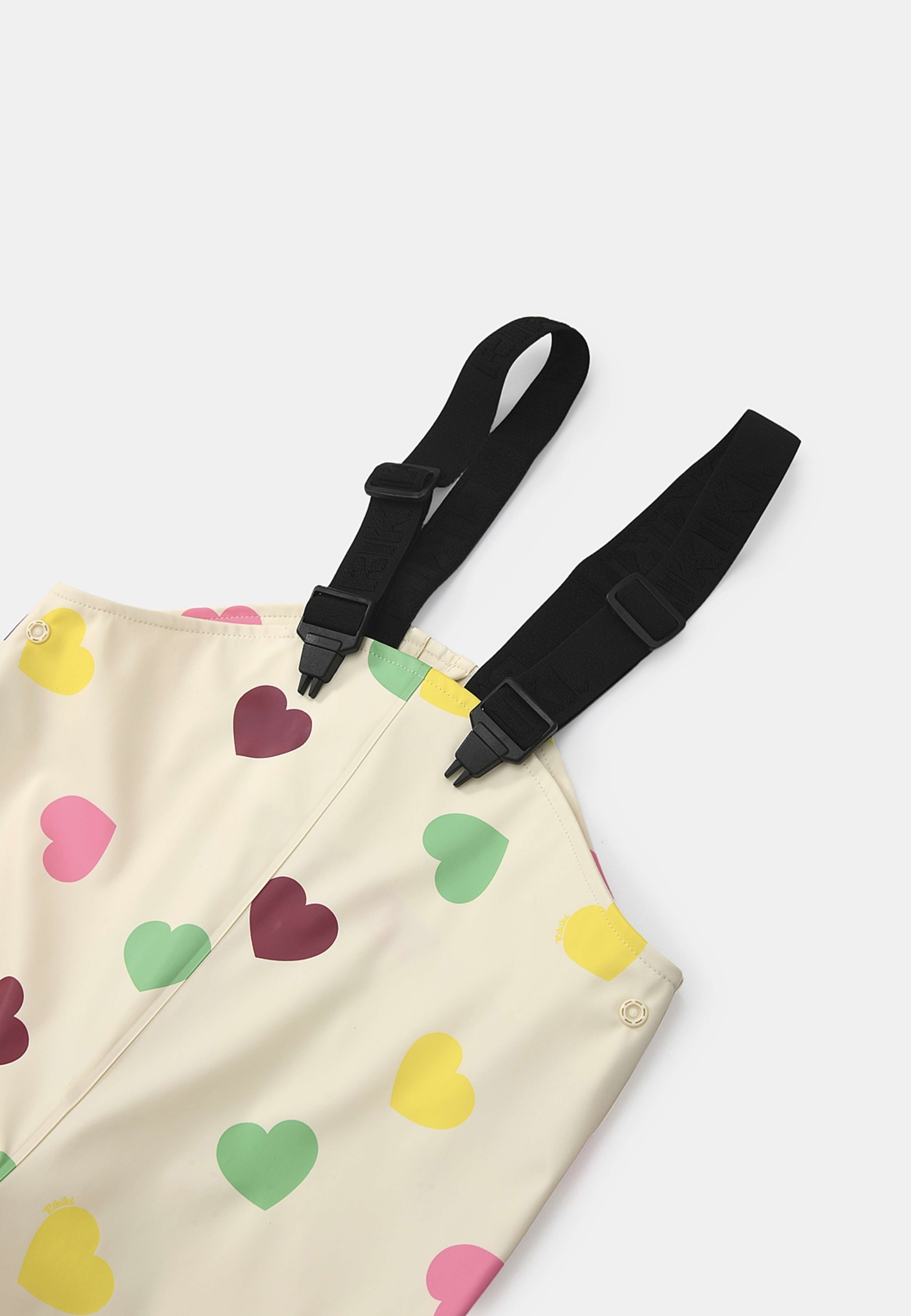 Regnbyxa RIVER, från RIKIKI, i färgen Love. Klicka för att öppna bilden i stort format