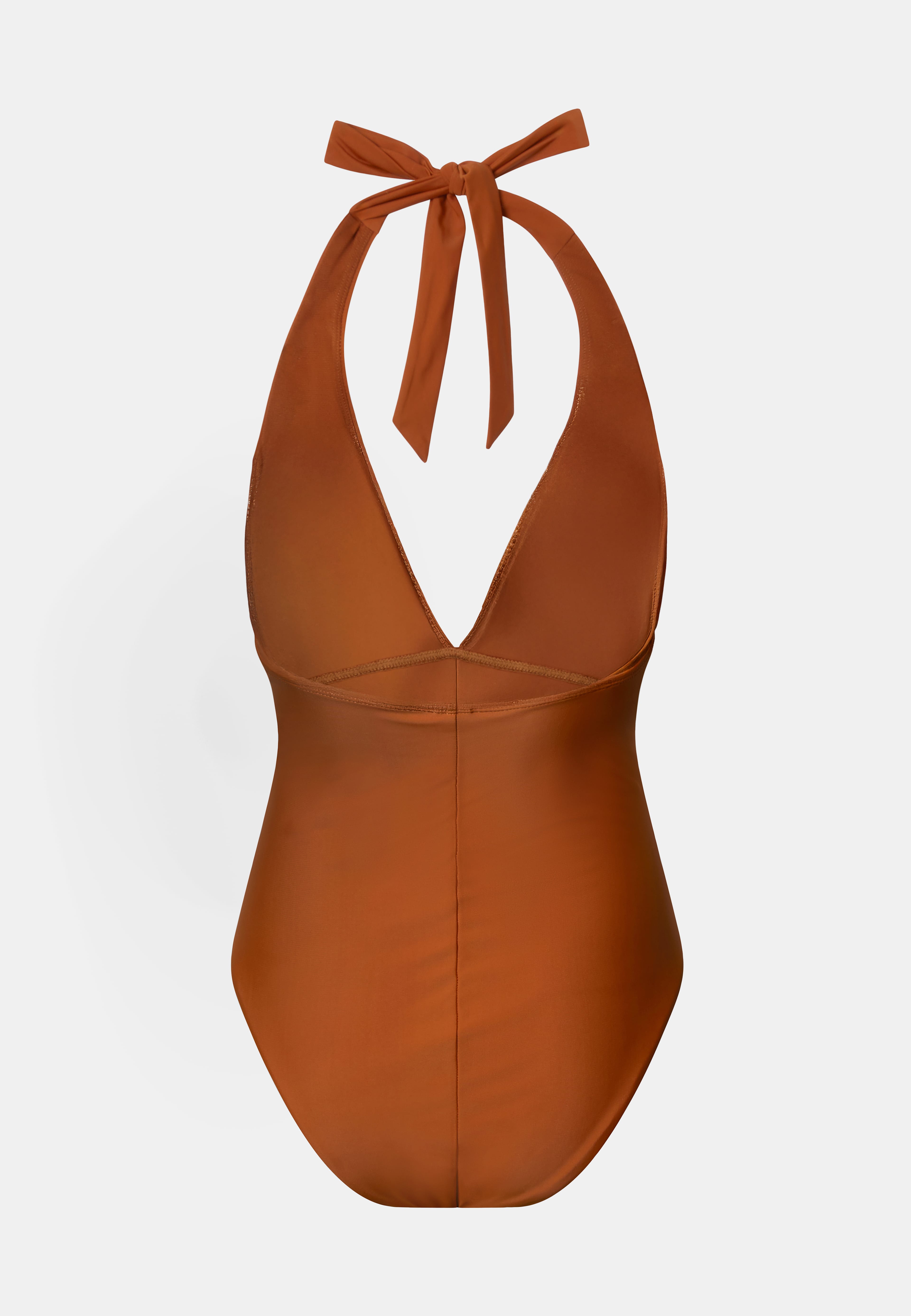 Baddräkt med halterneck NOIR, från Å WOMAN, i färgen Rust. Klicka för att öppna bilden i stort format
