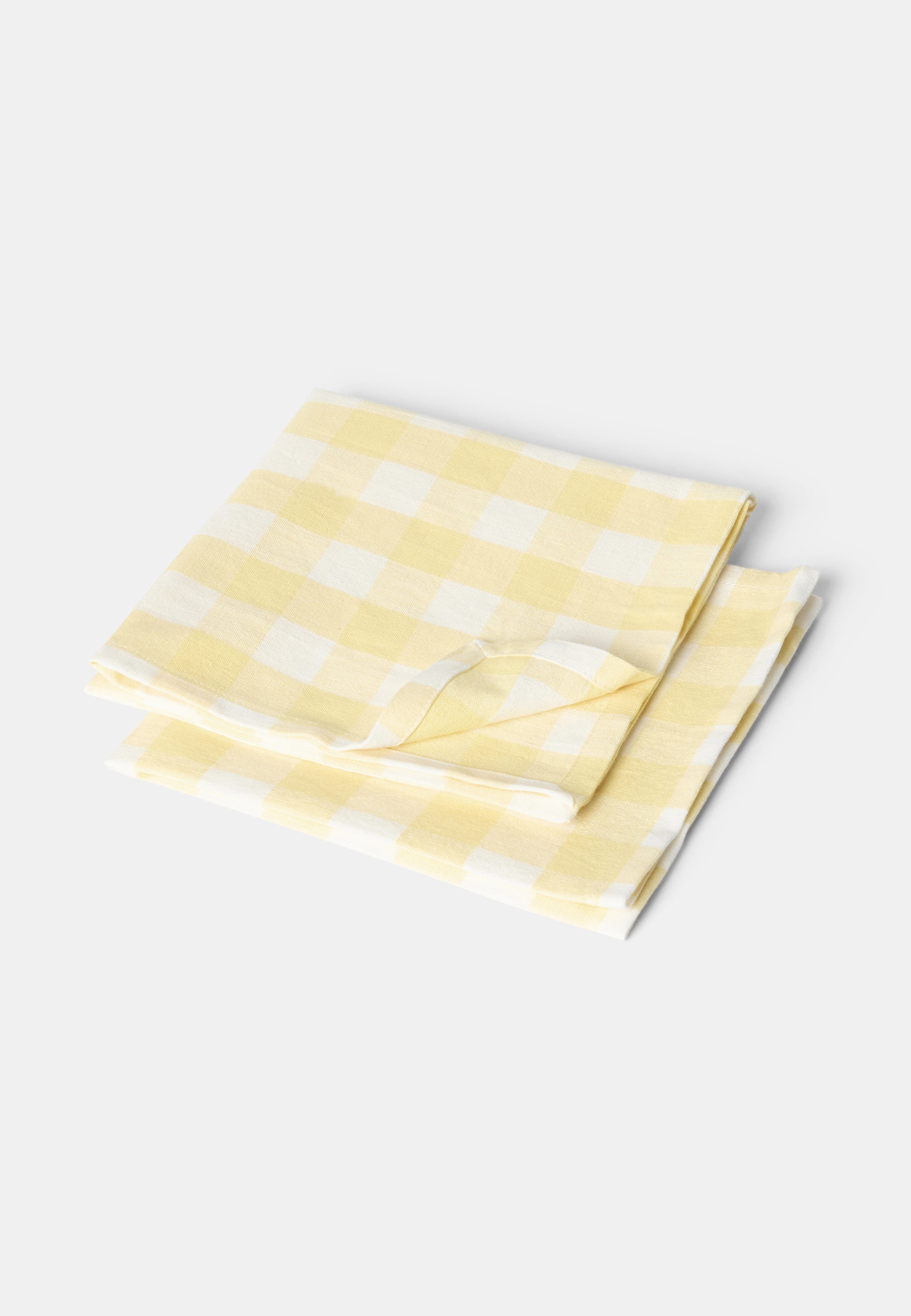 Bomullsservetter GINGHAM, 2-pack, från Åhléns Home, i färgen Lt Yellow. Klicka för att öppna bilden i stort format