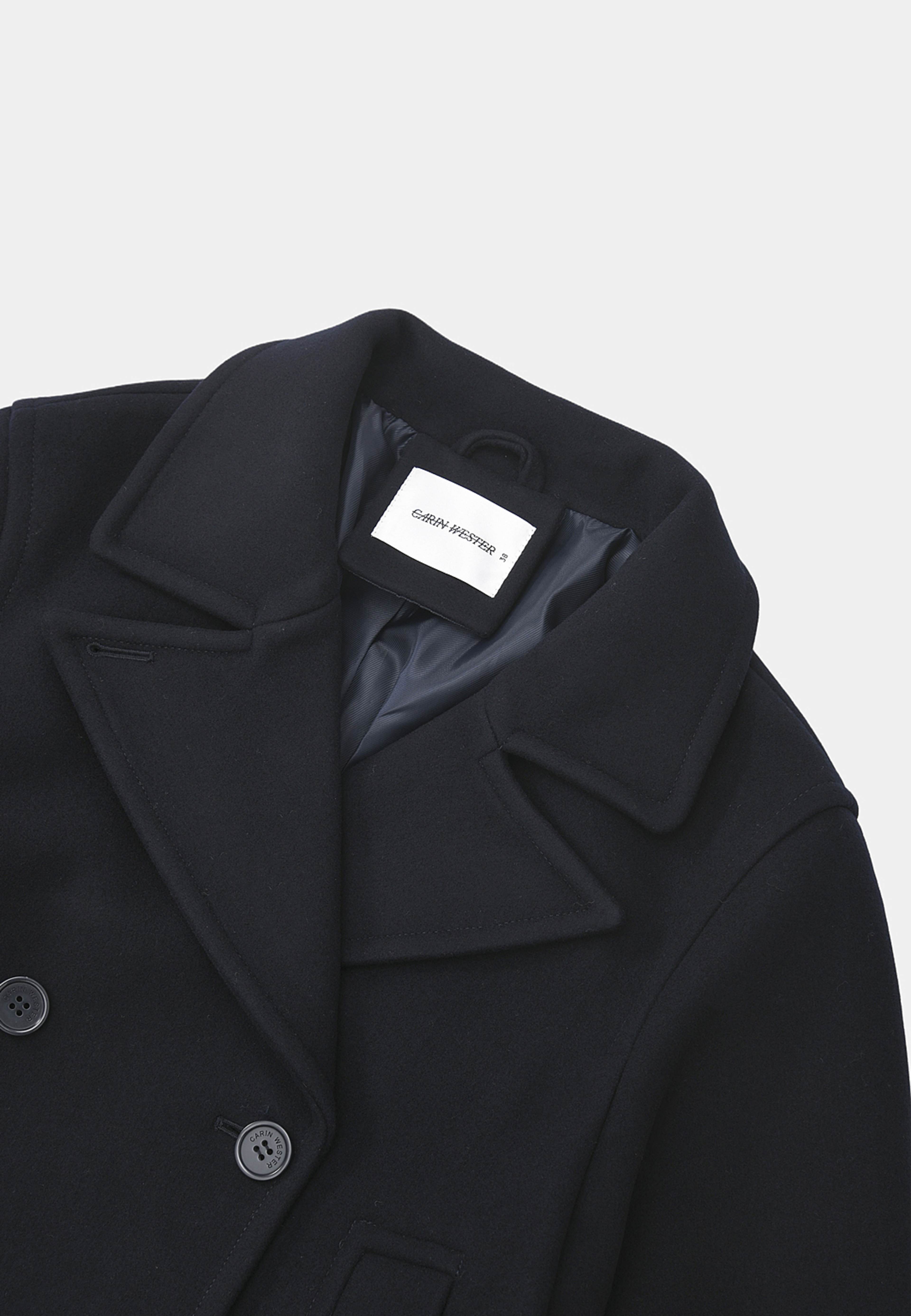 Jacka i ullmix RANEA, från Carin Wester, i färgen Dark Navy. Klicka för att öppna bilden i stort format