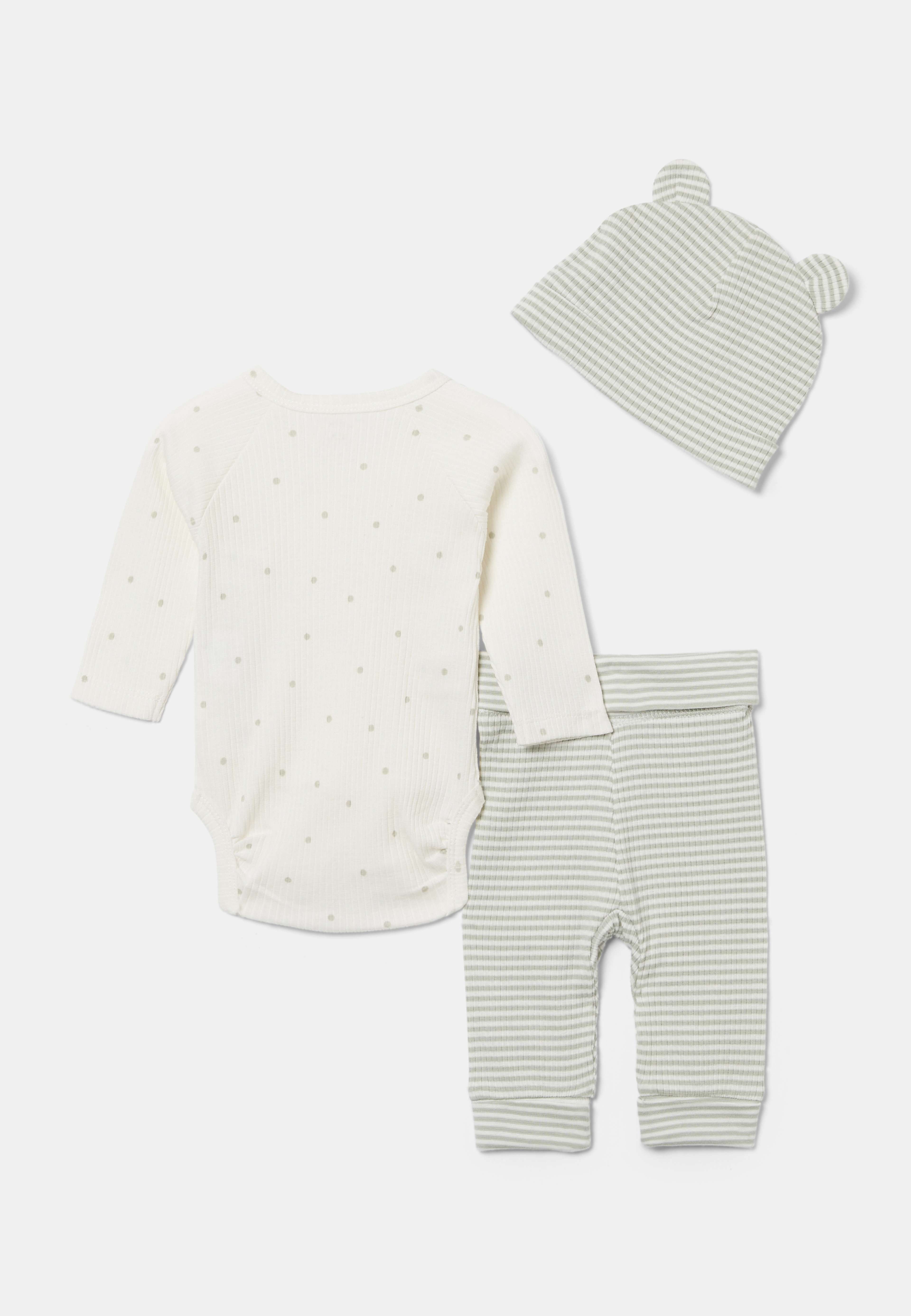 Ribbat set i 3 delar JUPITER, från RIKIKI, i färgen Green. Klicka för att öppna bilden i stort format