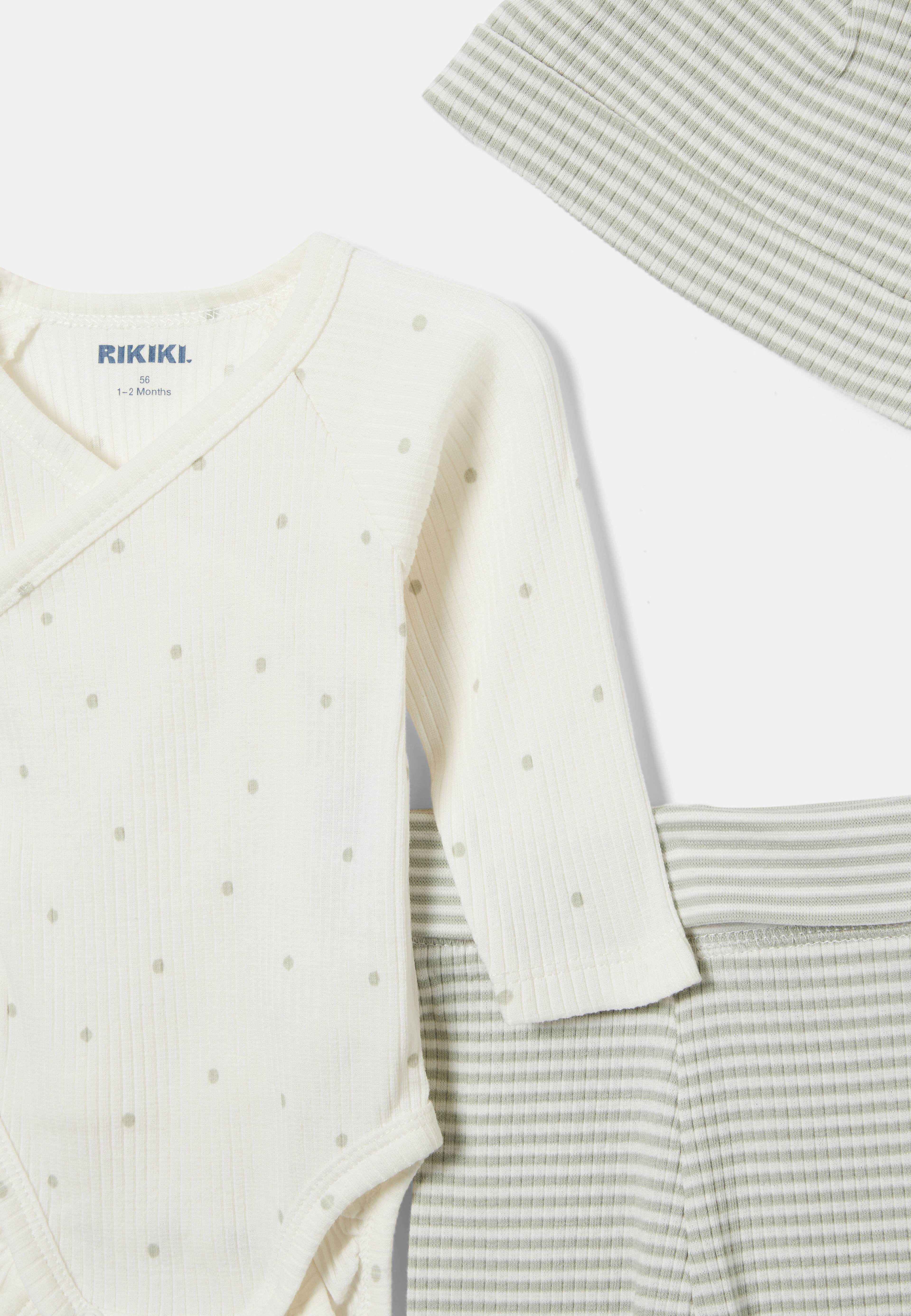 Ribbat set i 3 delar JUPITER, från RIKIKI, i färgen Green. Klicka för att öppna bilden i stort format