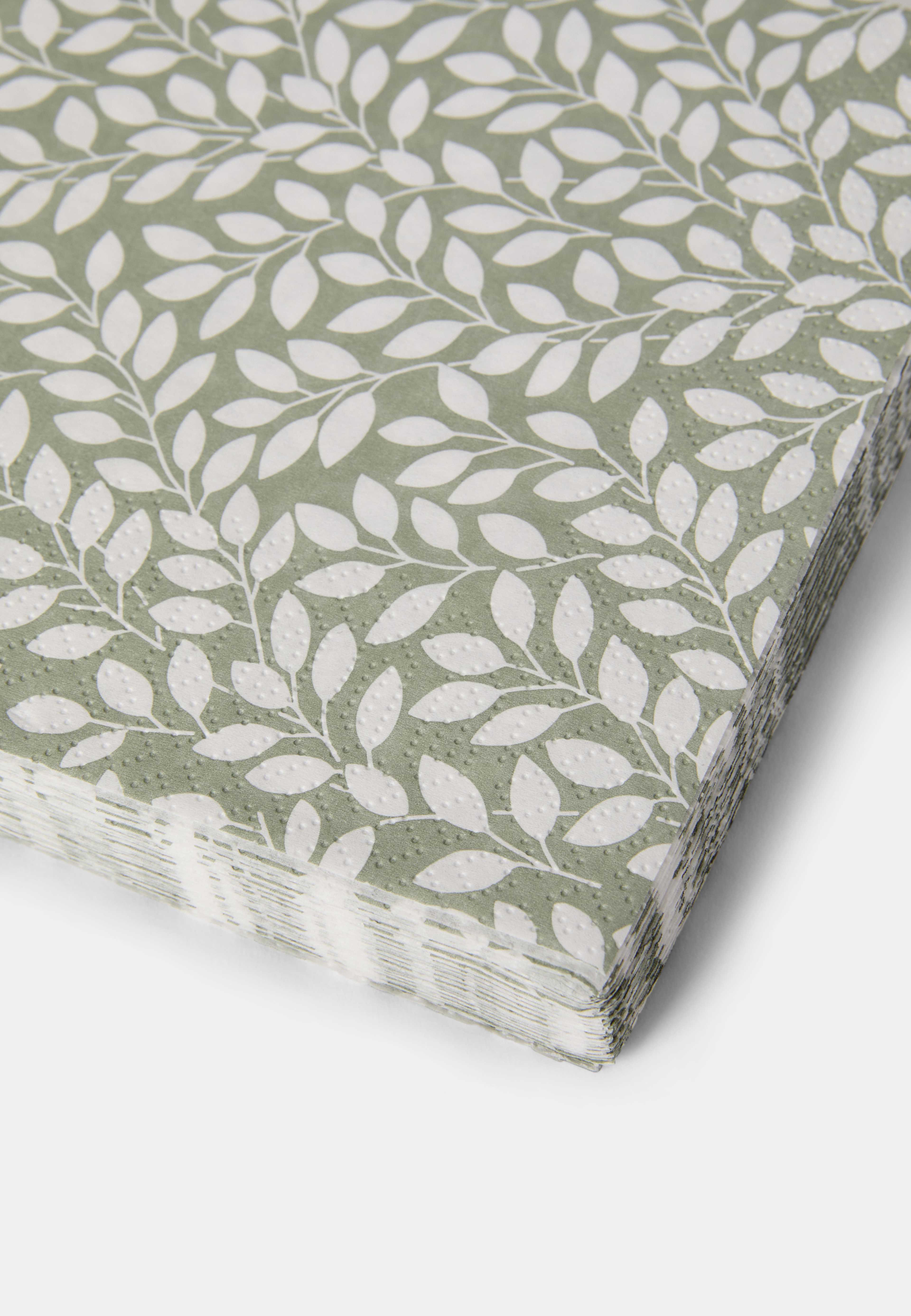 Pappersservetter LEAVES 33x33 cm, från Åhléns Home, i färgen Green. Klicka för att öppna bilden i stort format