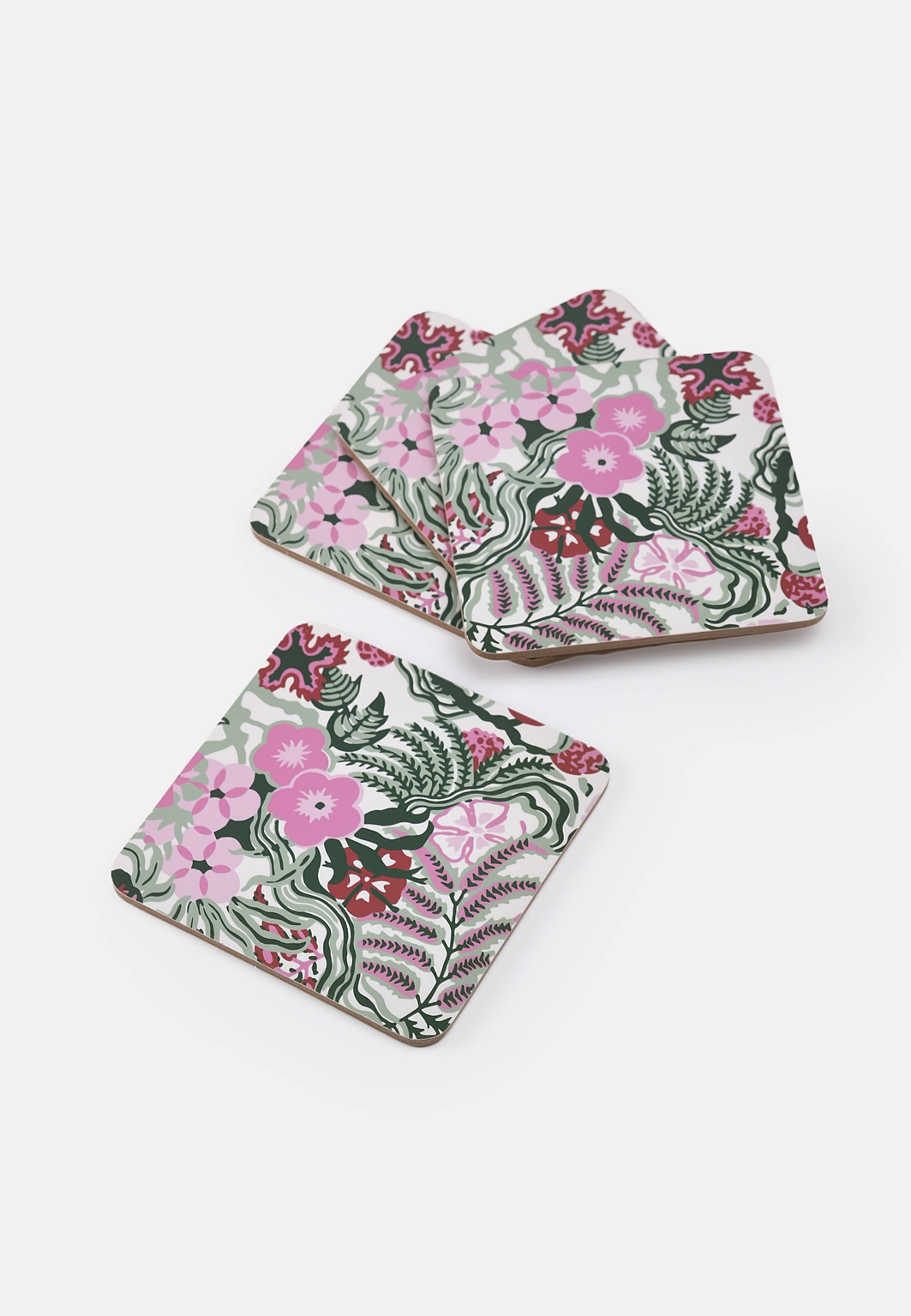 Glasunderlägg FLORETTE, 4-pack, från Åhléns Home, i färgen Multi Green. Klicka för att öppna bilden i stort format