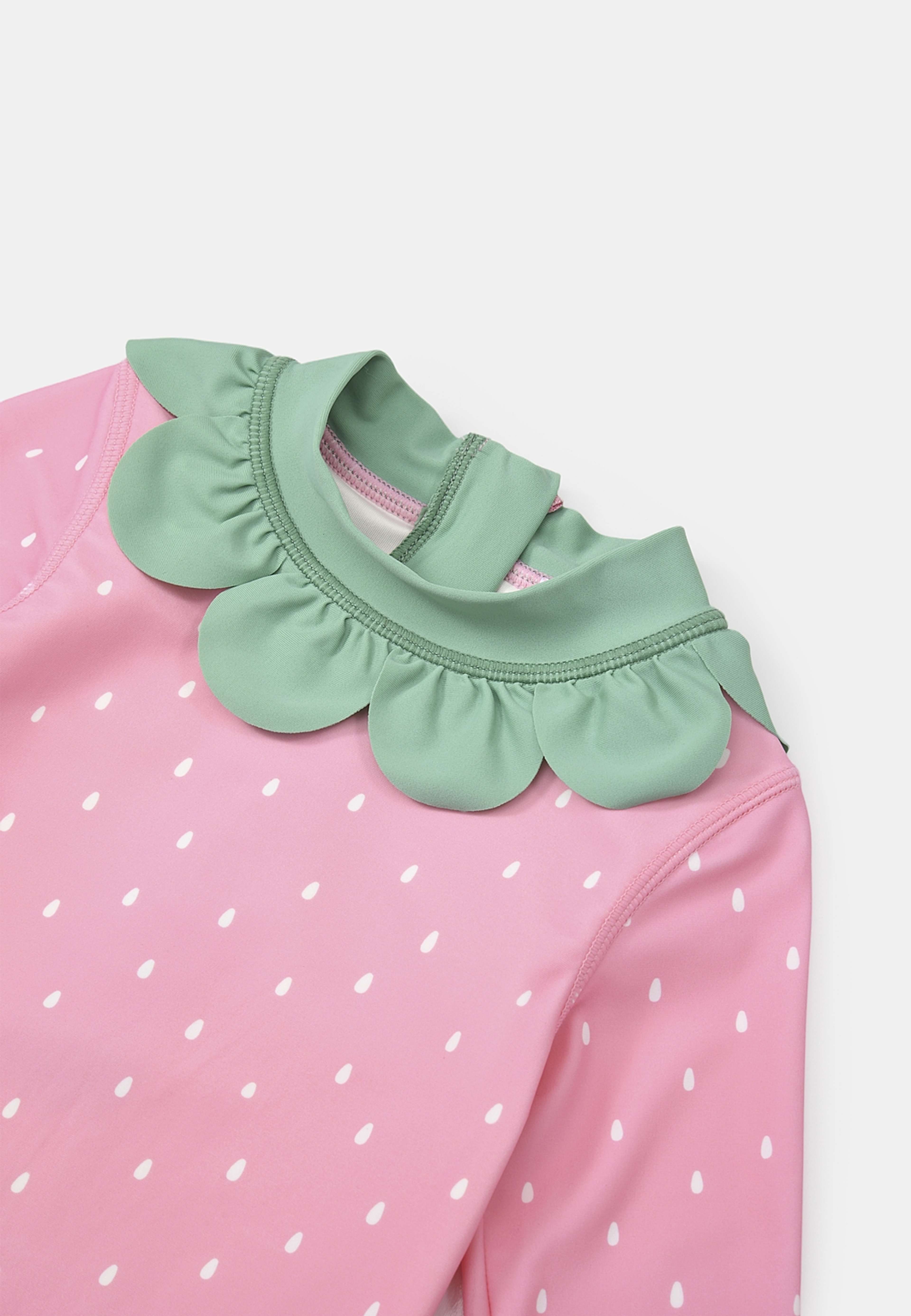 UV-dräkt för baby HANNA, från RIKIKI, i färgen Pink Berry. Klicka för att öppna bilden i stort format