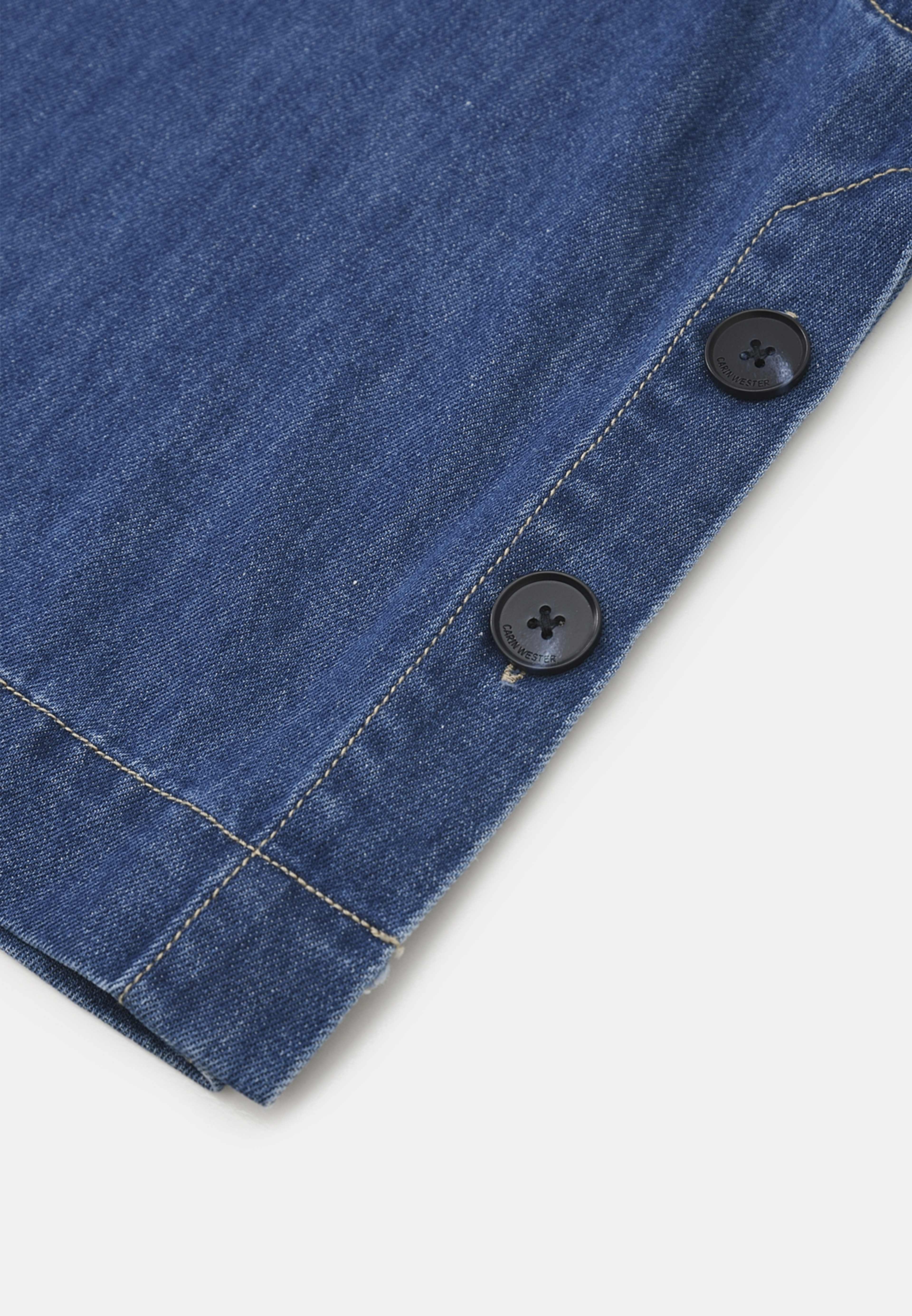 Denimtopp FREBA, från Carin Wester, i färgen Mid Blue Denim. Klicka för att öppna bilden i stort format