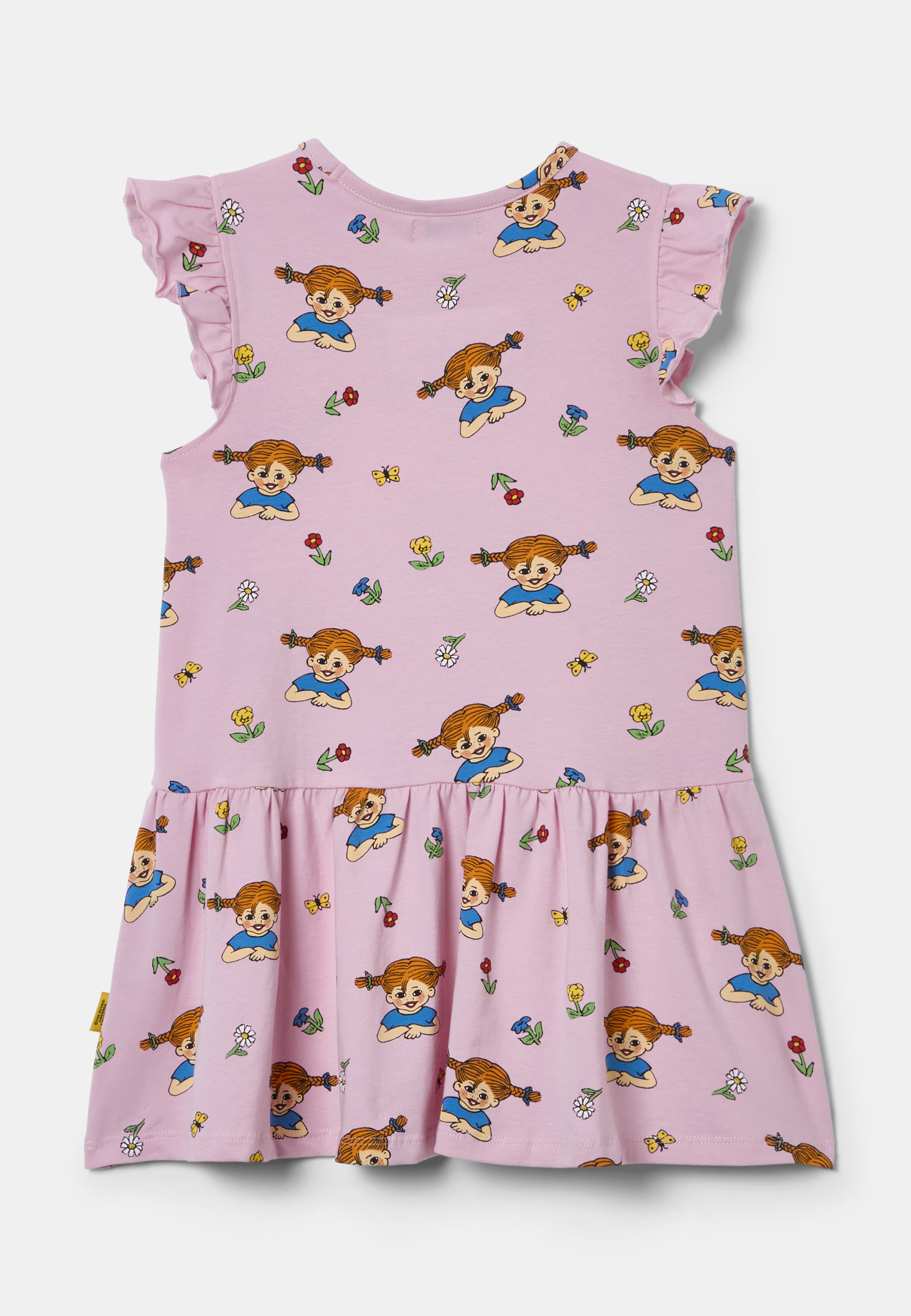 Pippi Långstrump-klänning ASTRID, från PIPPI, i färgen Pink Flower. Klicka för att öppna bilden i stort format