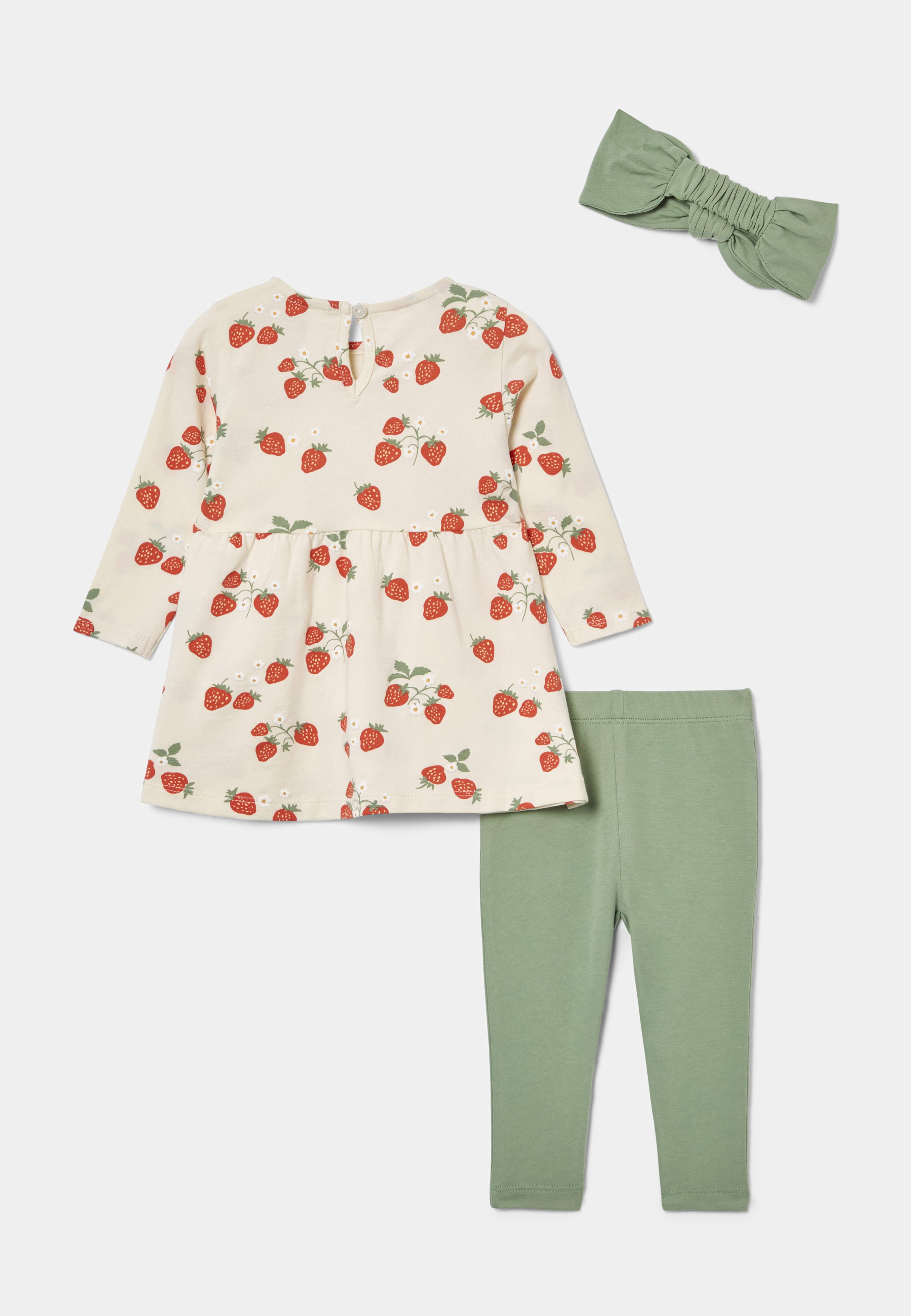 Klänningset med hårband BRIA, från RIKIKI, i färgen Strawberry. Klicka för att öppna bilden i stort format