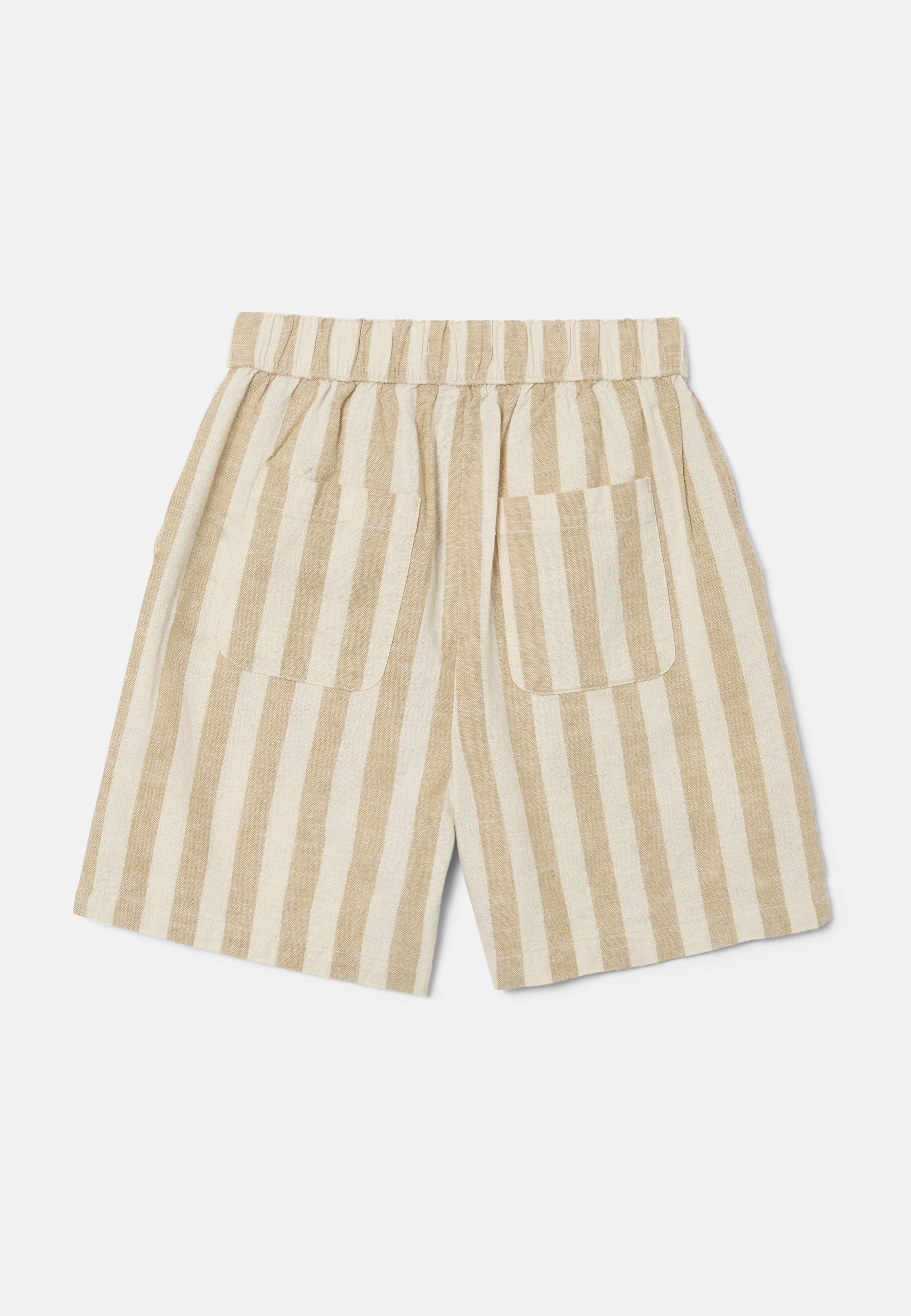 Randiga shorts i linnemix SIGGE, från RIKIKI, i färgen Beige/Off White. Klicka för att öppna bilden i stort format