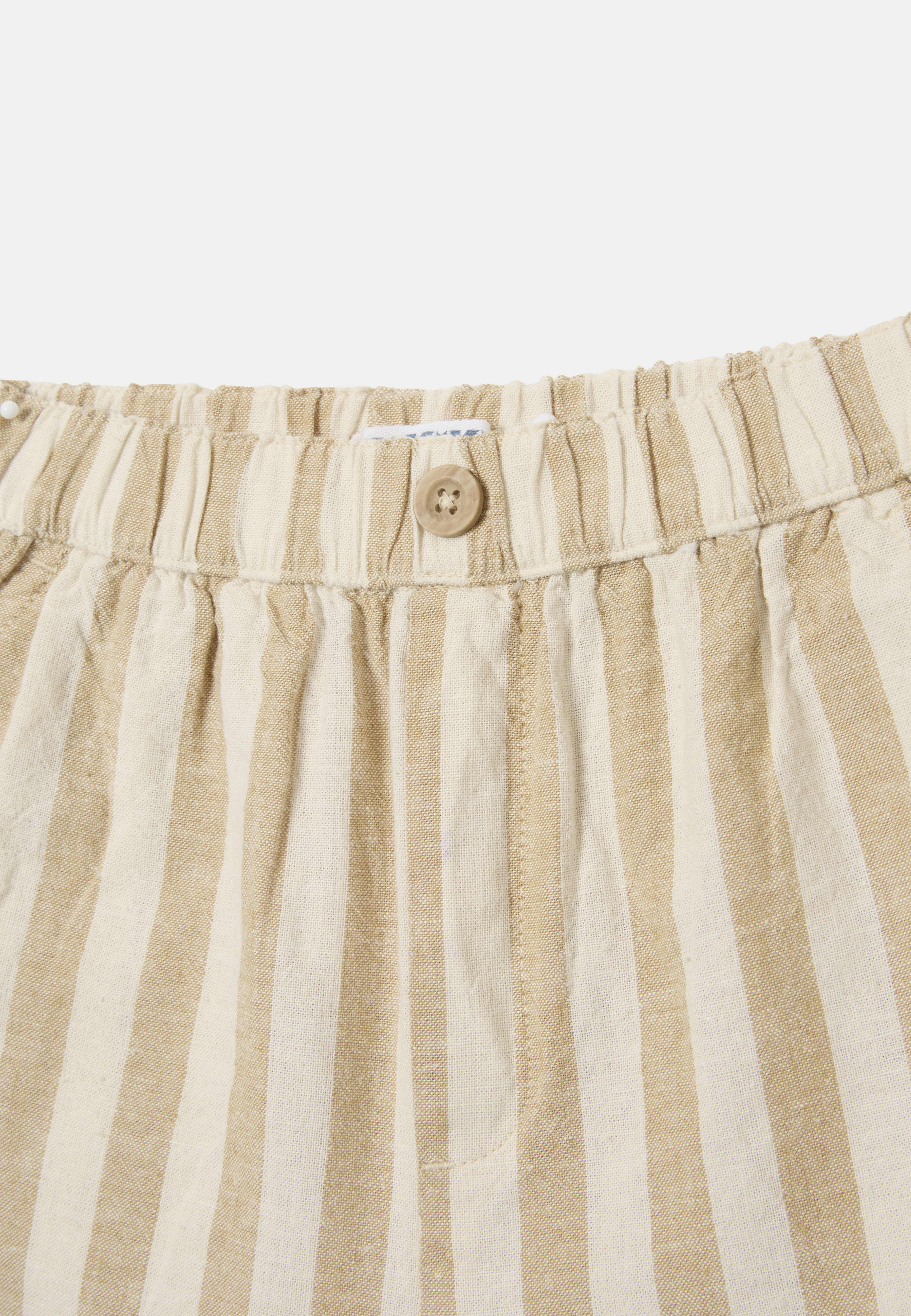 Randiga shorts i linnemix SIGGE, från RIKIKI, i färgen Beige/Off White. Klicka för att öppna bilden i stort format