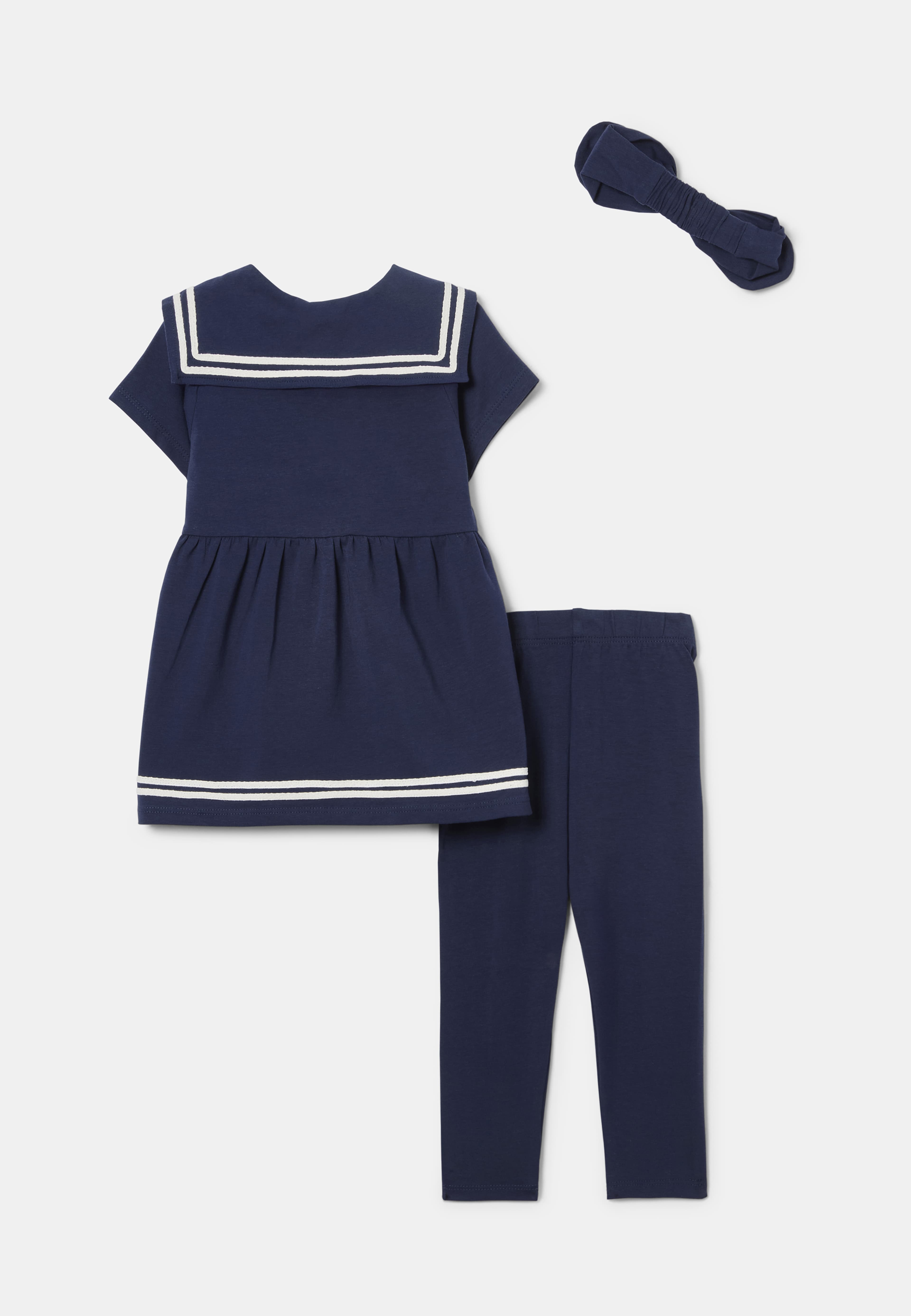 Sjömans-set DAHLIA, från RIKIKI, i färgen Navy. Klicka för att öppna bilden i stort format