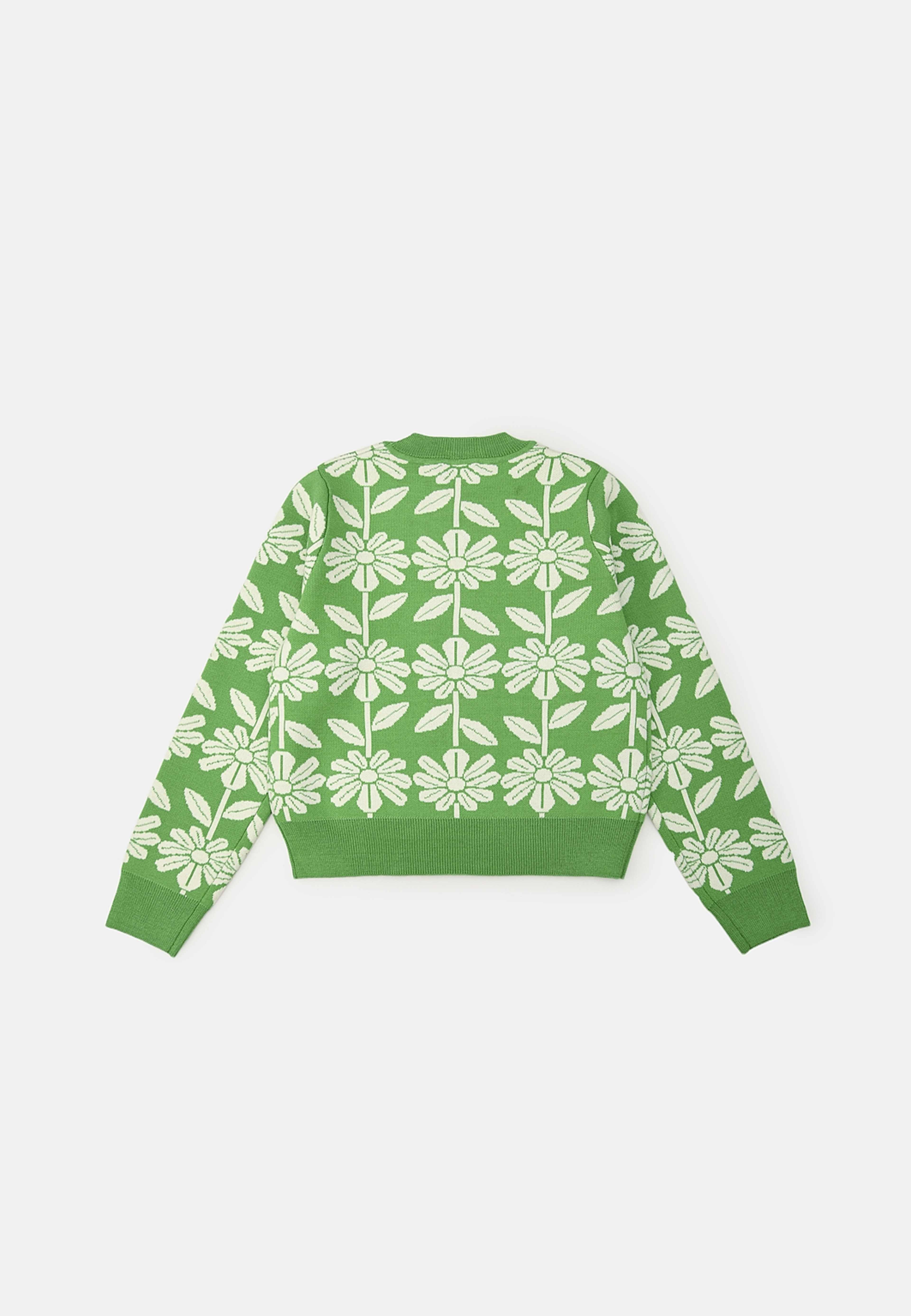 Jacquardvävd tröja ELVI, från Carin Wester, i färgen Bright Green. Klicka för att öppna bilden i stort format