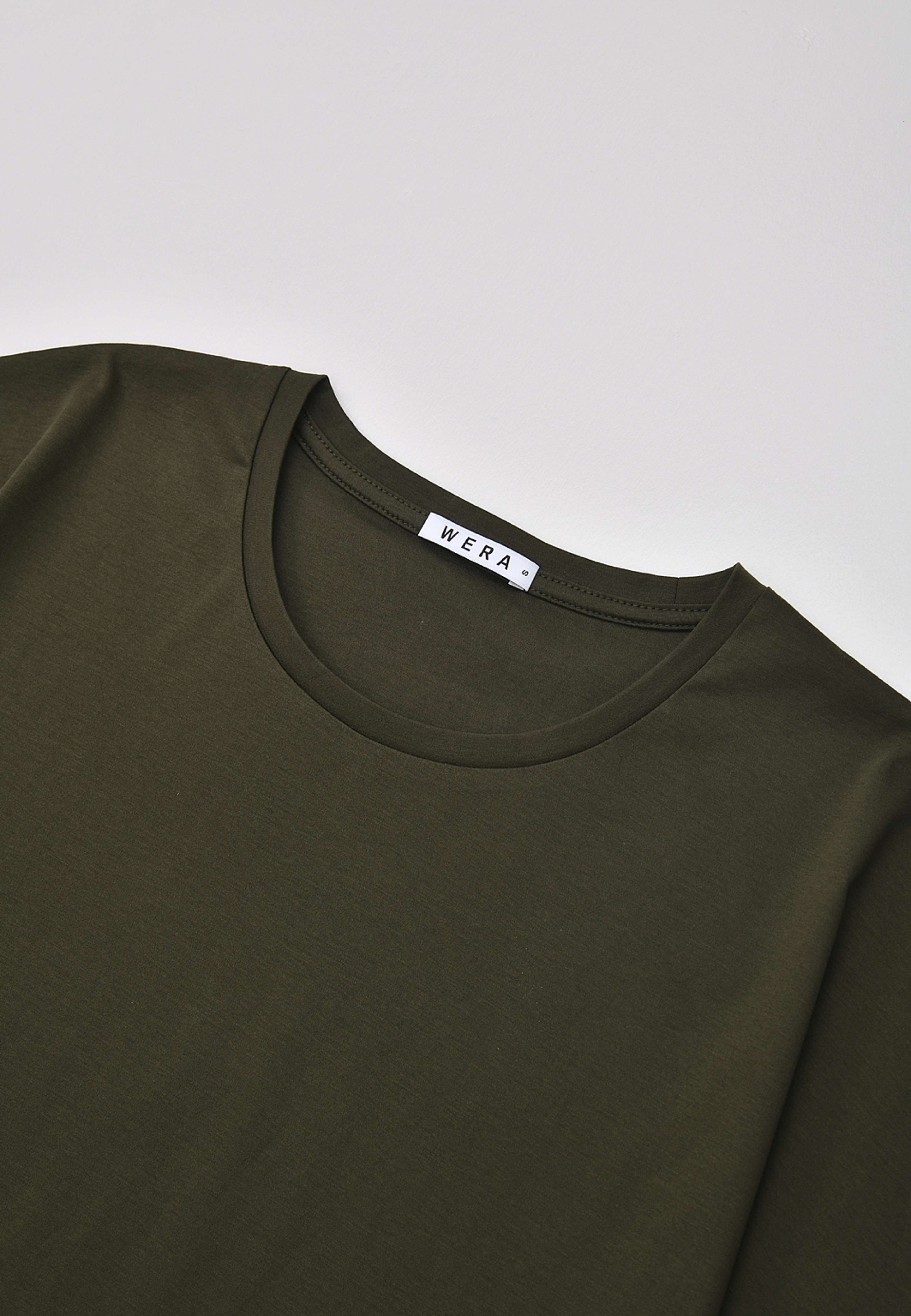 T-shirt med holkärm SORRENTO, från Wera, i färgen Khaki. Klicka för att öppna bilden i stort format