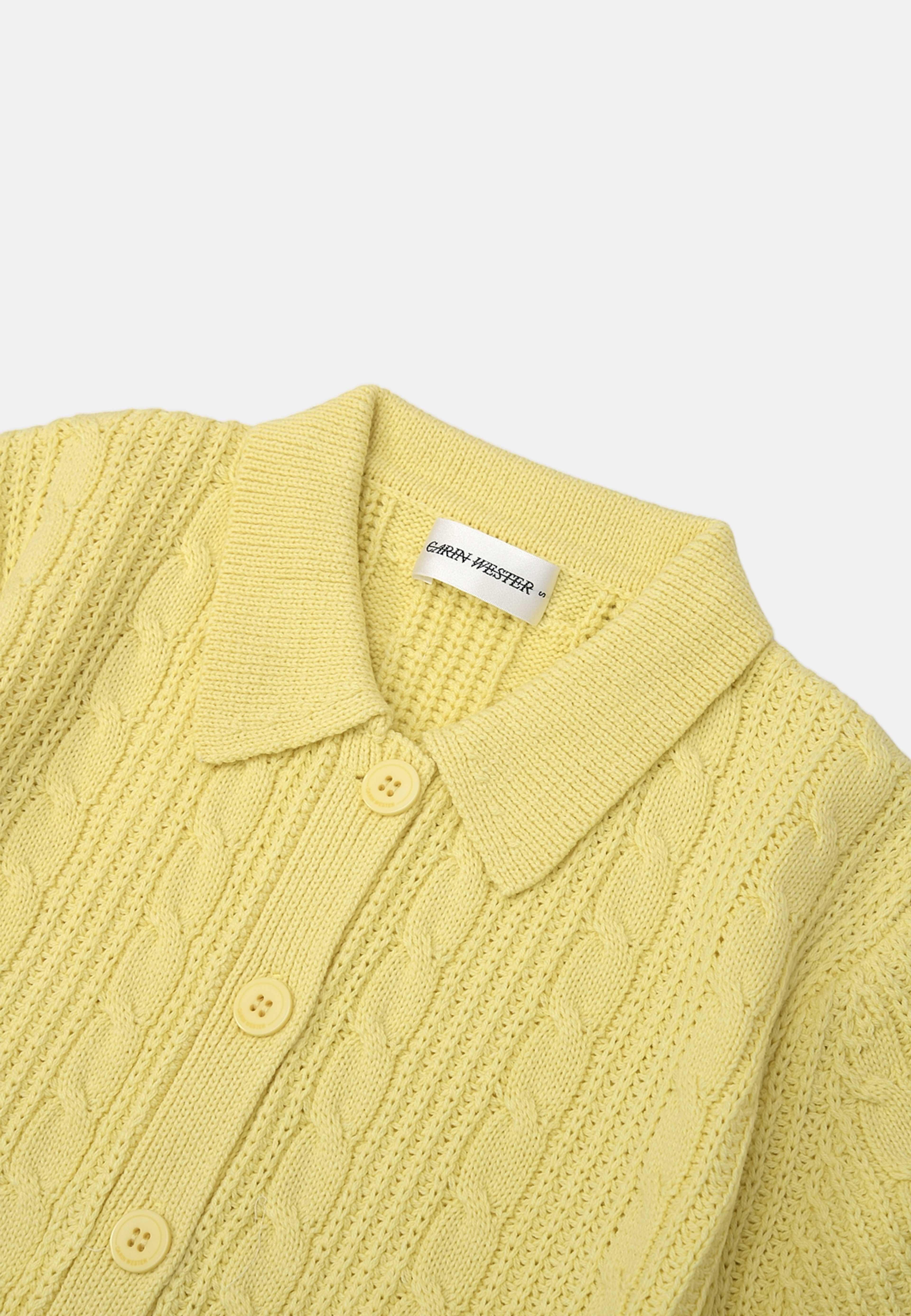 Kortärmad cardigan EJDA, från Carin Wester, i färgen Light Yellow. Klicka för att öppna bilden i stort format