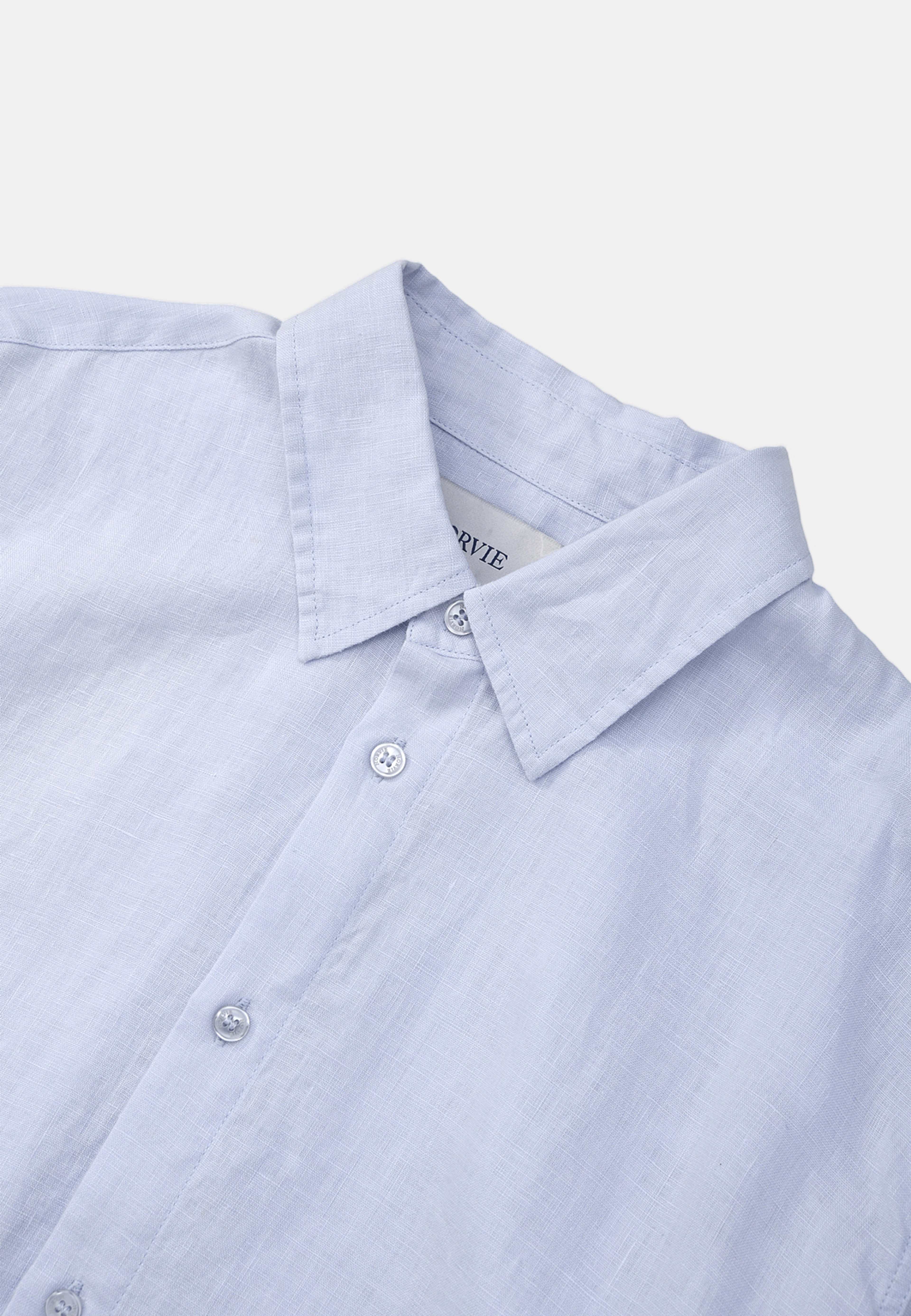 Linneskjorta KARL, från NORVIE, i färgen Light Blue. Klicka för att öppna bilden i stort format