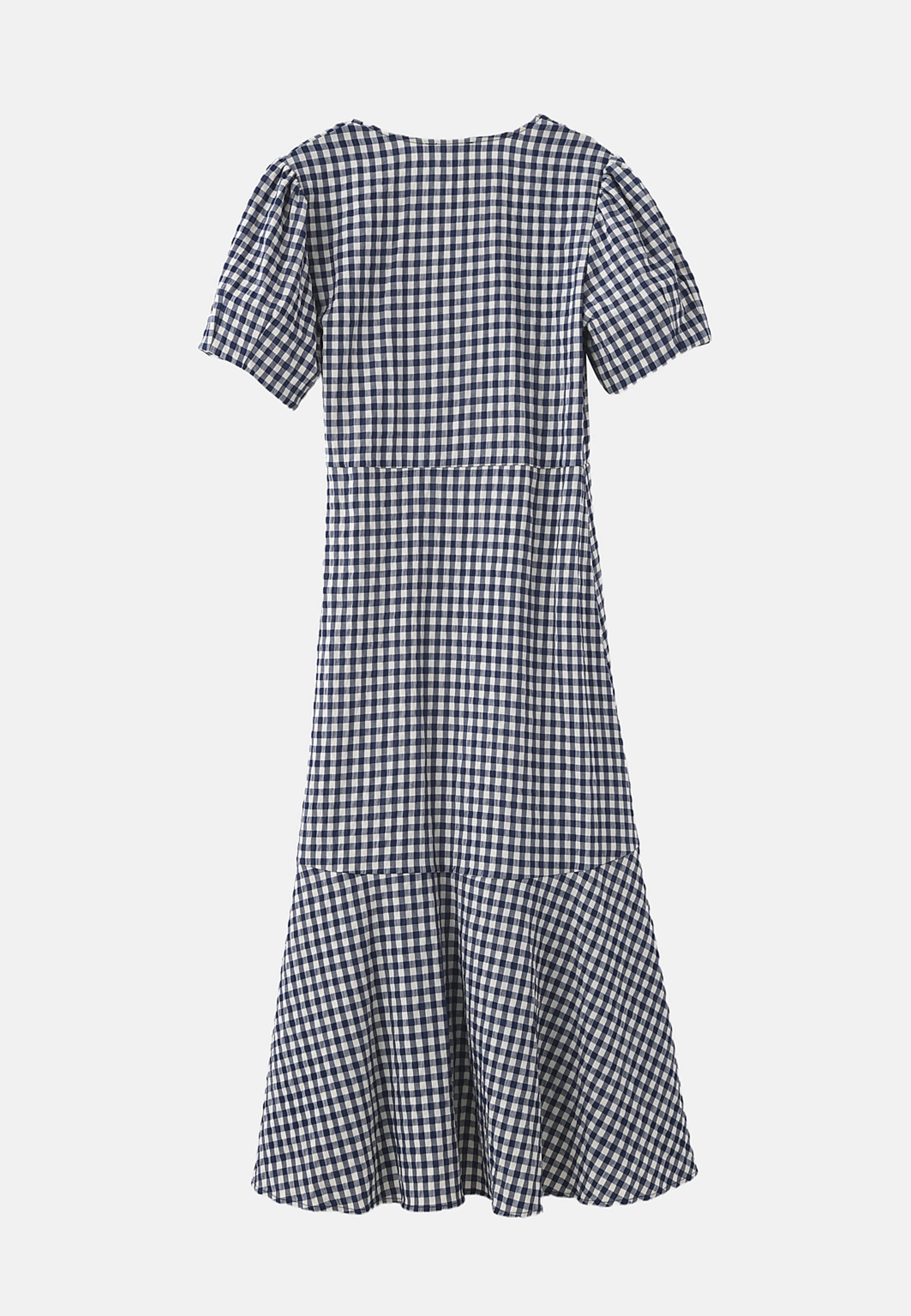 Omlottklänning AUGUSTI gingham, från Carin Wester, i färgen Blue Gingham. Klicka för att öppna bilden i stort format