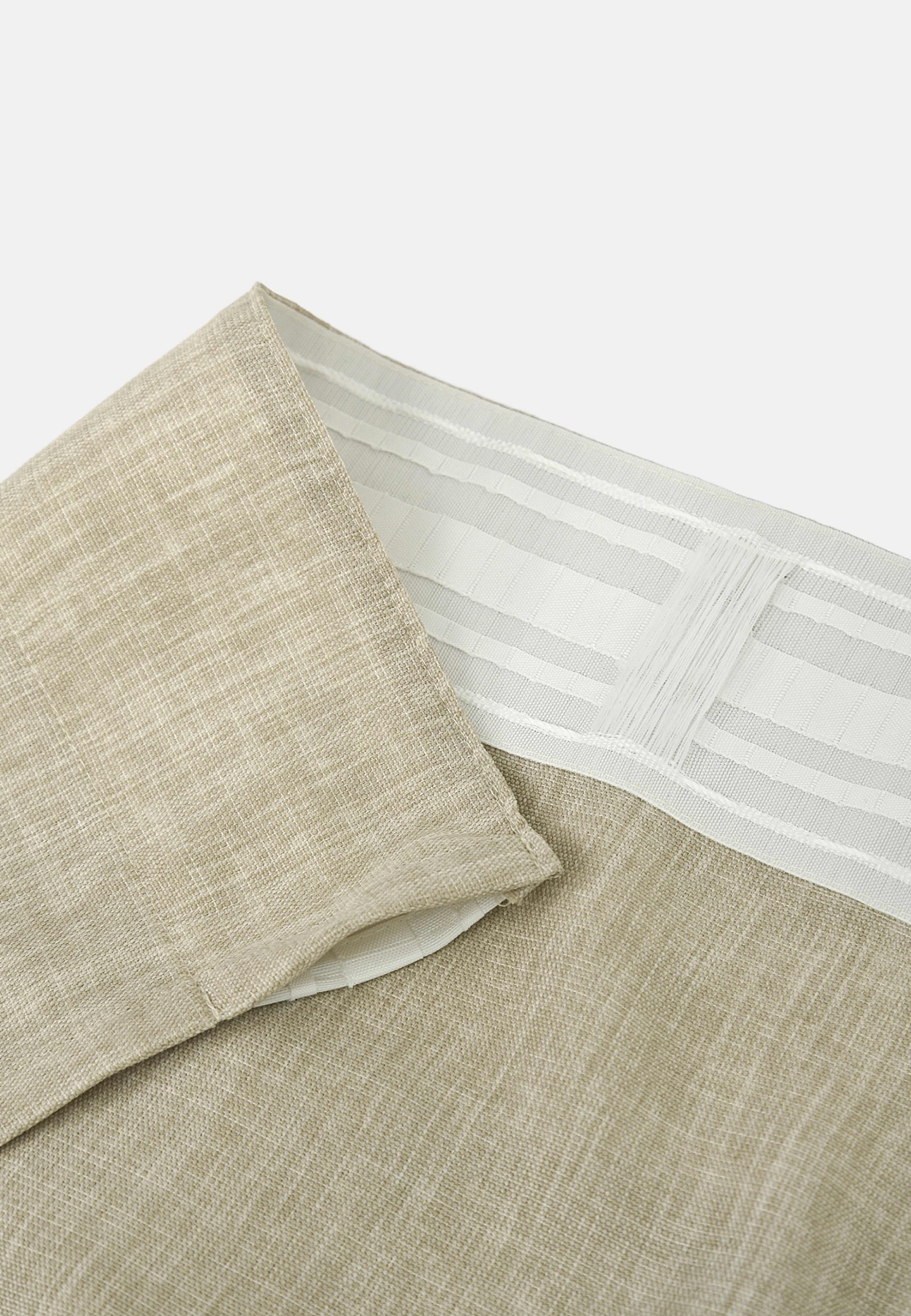 Vävd gardin CAMILLE 140x250 cm, 2-pack, från Åhléns Home, i färgen Beige. Klicka för att öppna bilden i stort format