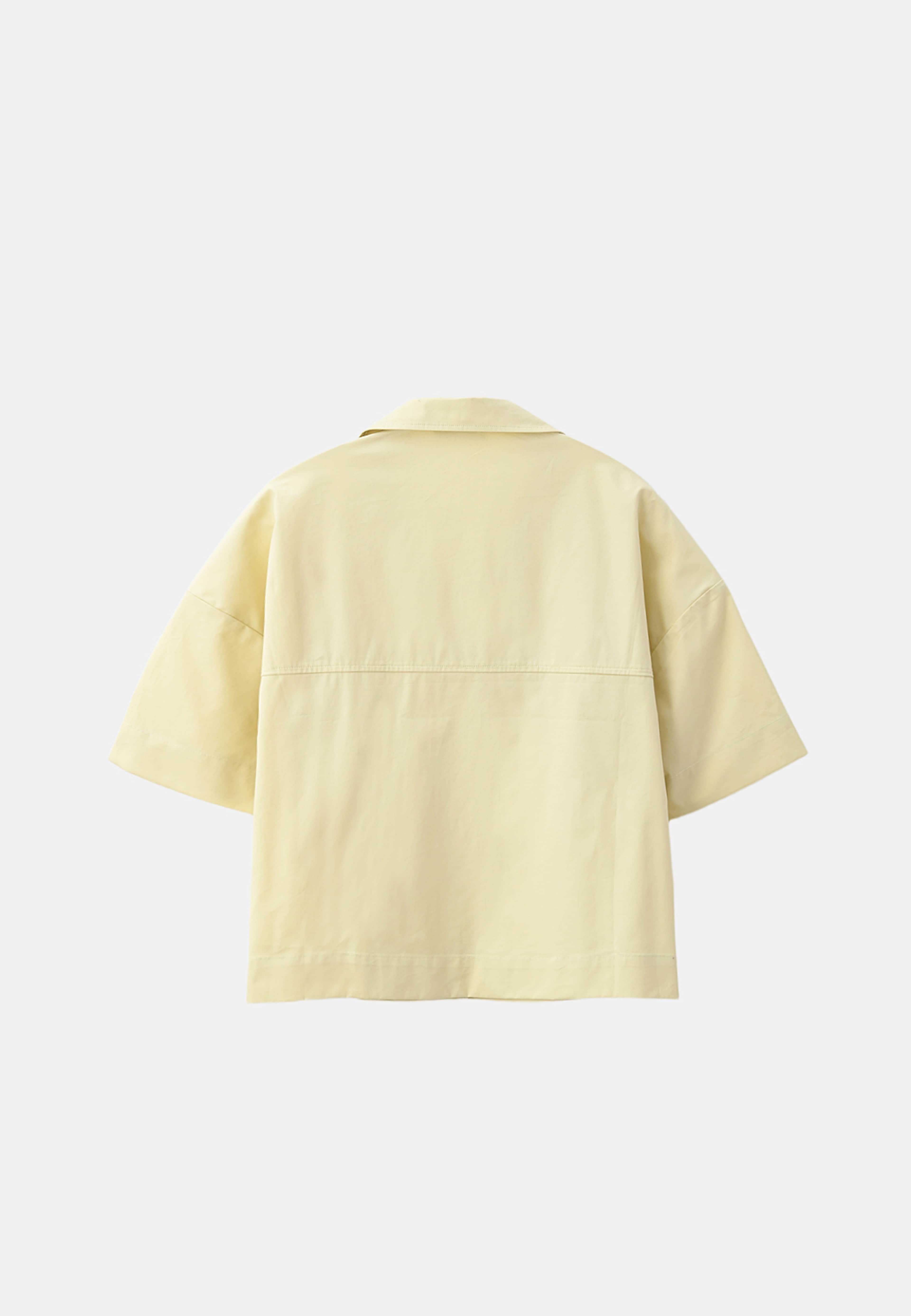 Croppad bomullsskjorta KIMMY, från Carin Wester, i färgen Yellow. Klicka för att öppna bilden i stort format