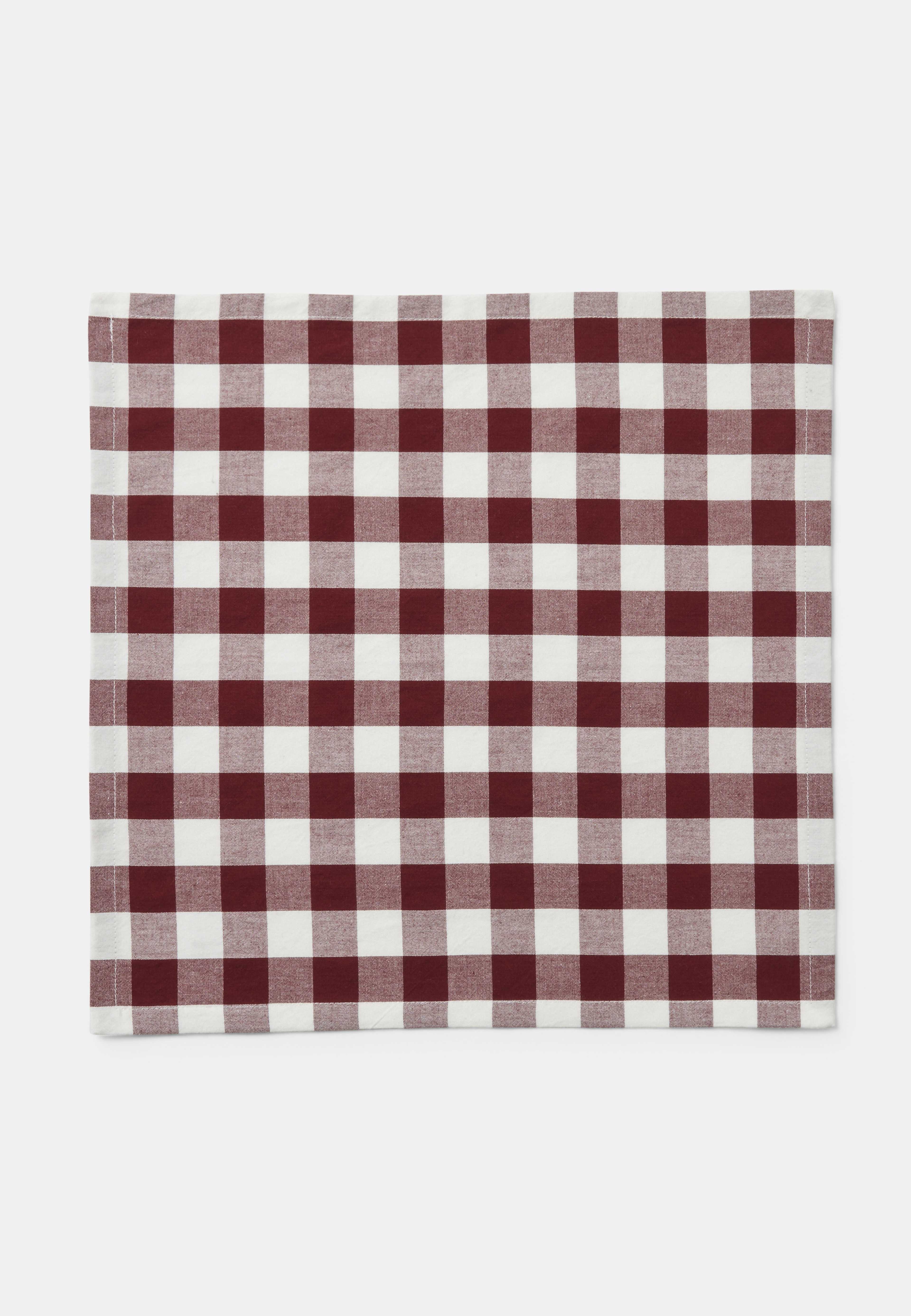 Bomullsservetter GINGHAM, 2-pack, från Åhléns Home, i färgen Burgundy. Klicka för att öppna bilden i stort format
