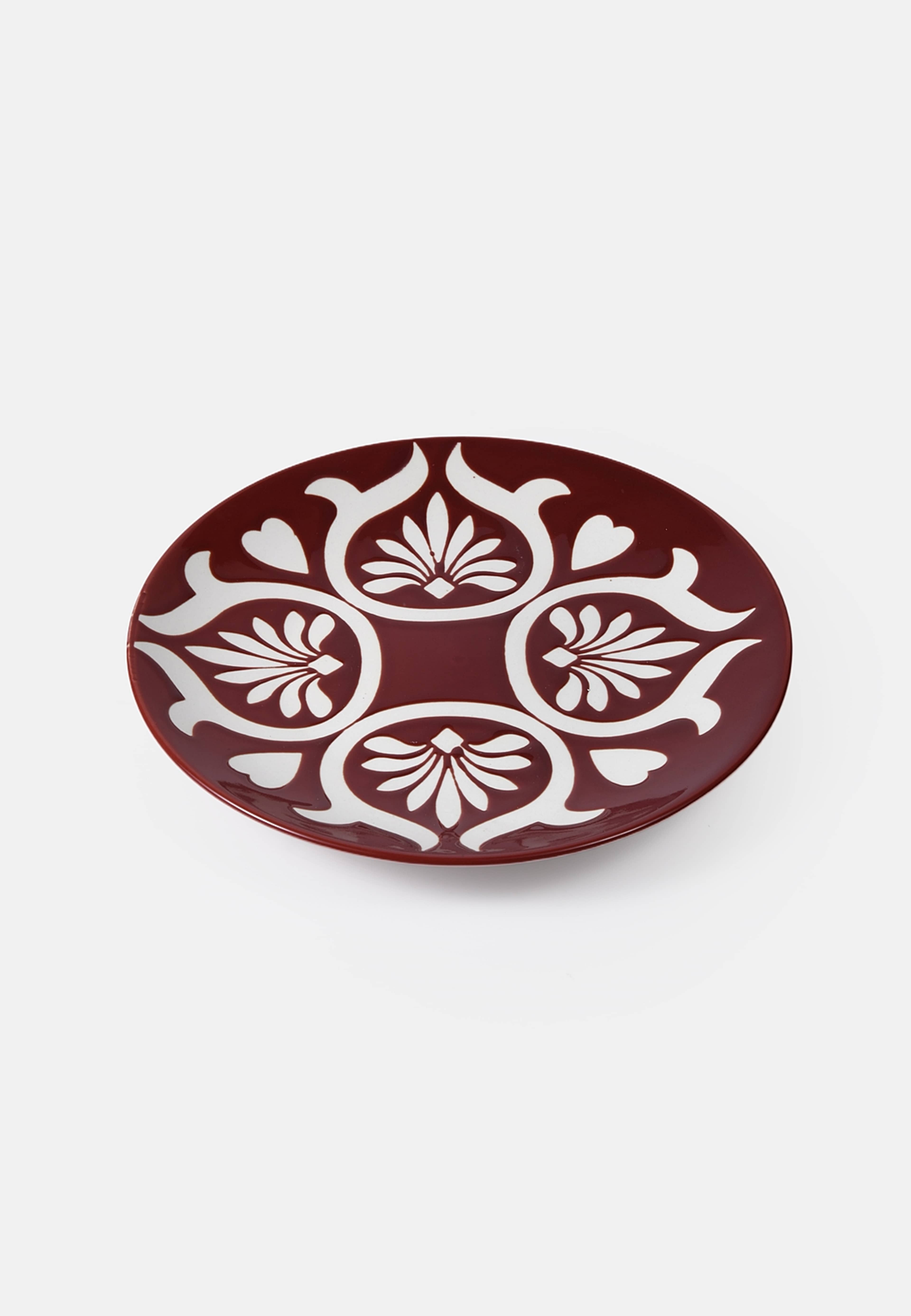Tallrik POSITANO 22 cm, från PORTOLINO LIVING, i färgen Burgundy. Klicka för att öppna bilden i stort format