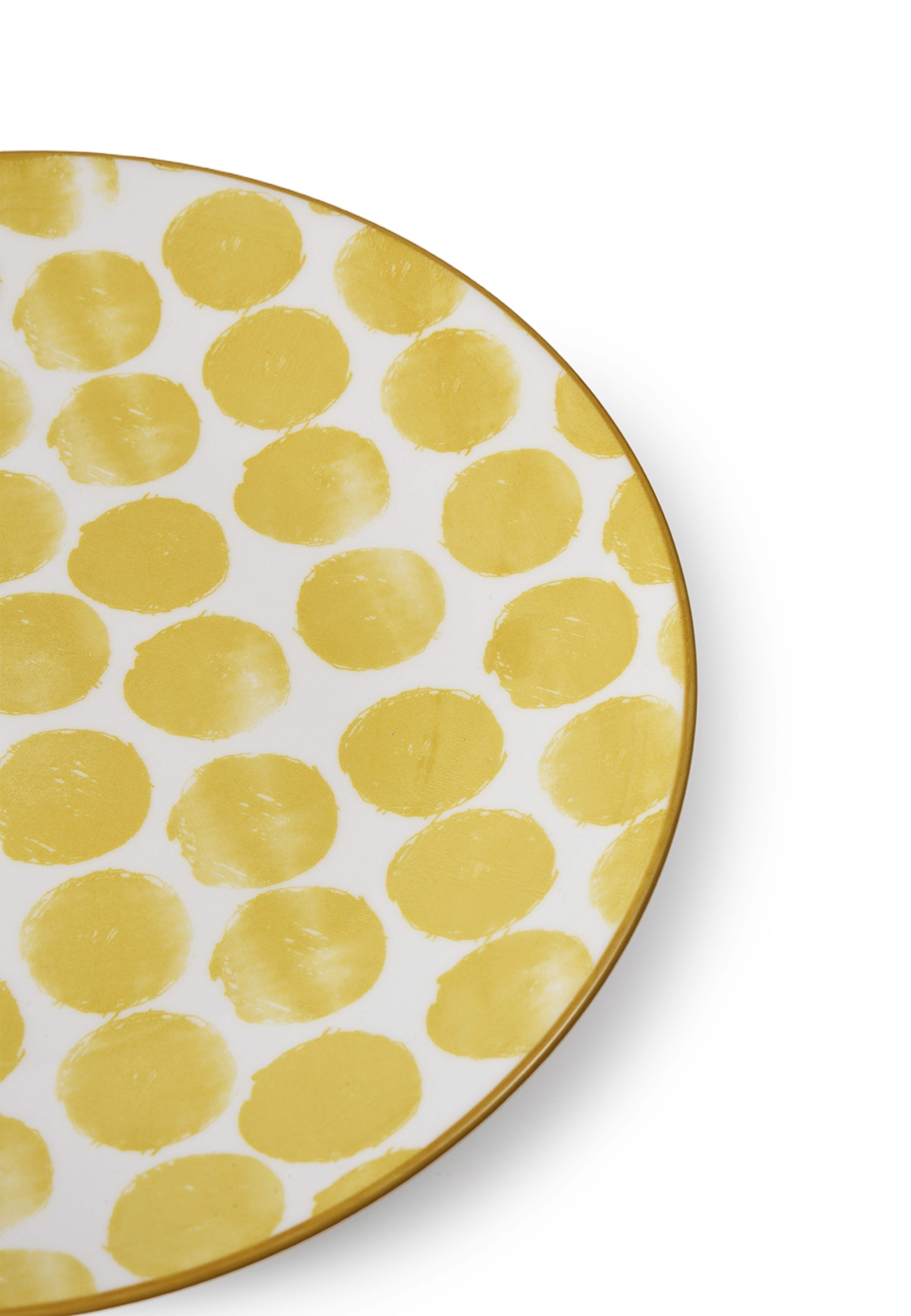 Tallrik POSITANO 22 cm, från PORTOLINO LIVING, i färgen Yellow. Klicka för att öppna bilden i stort format