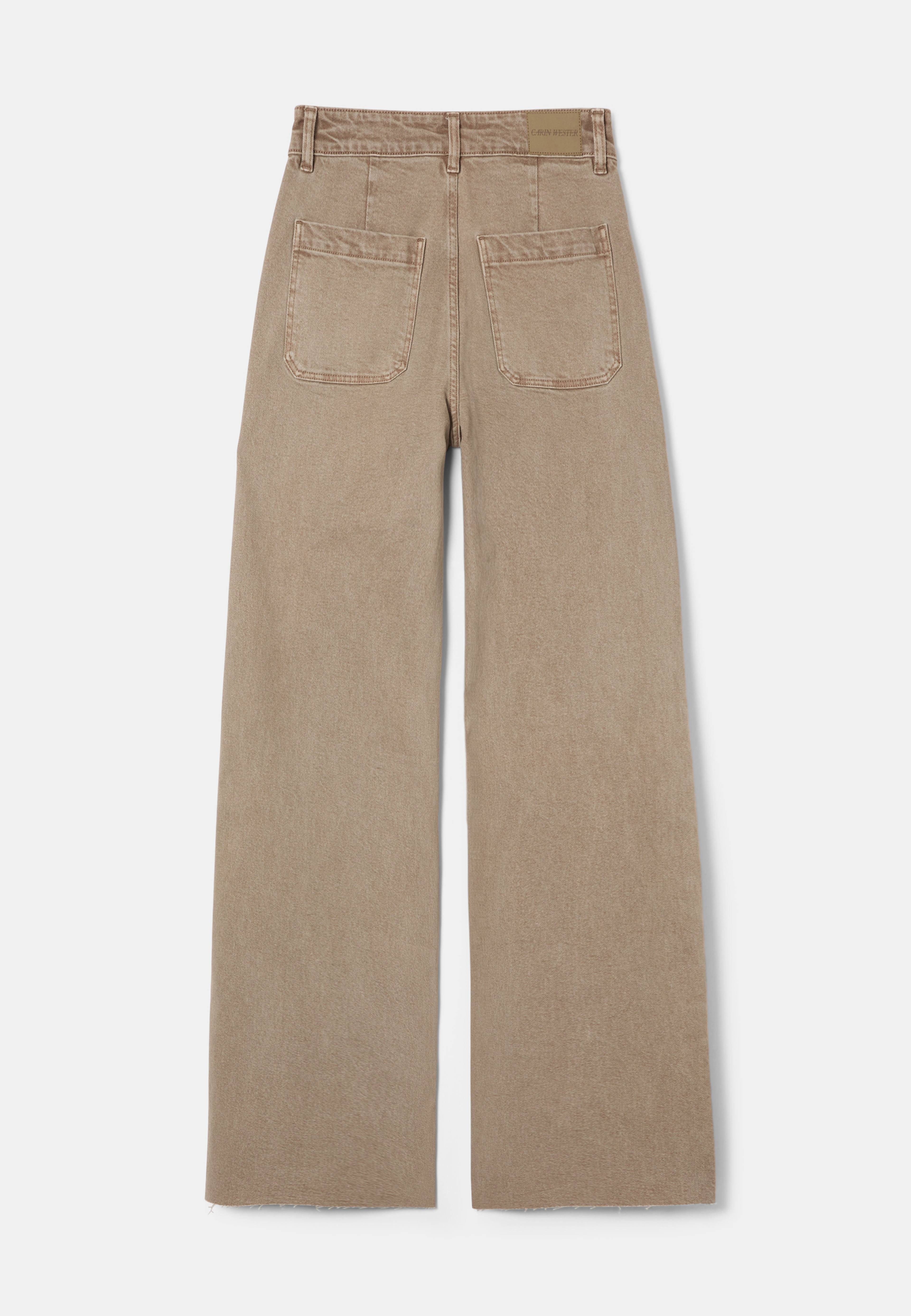 Vida byxor med hög midja IKA, från Carin Wester, i färgen Dark Beige. Klicka för att öppna bilden i stort format