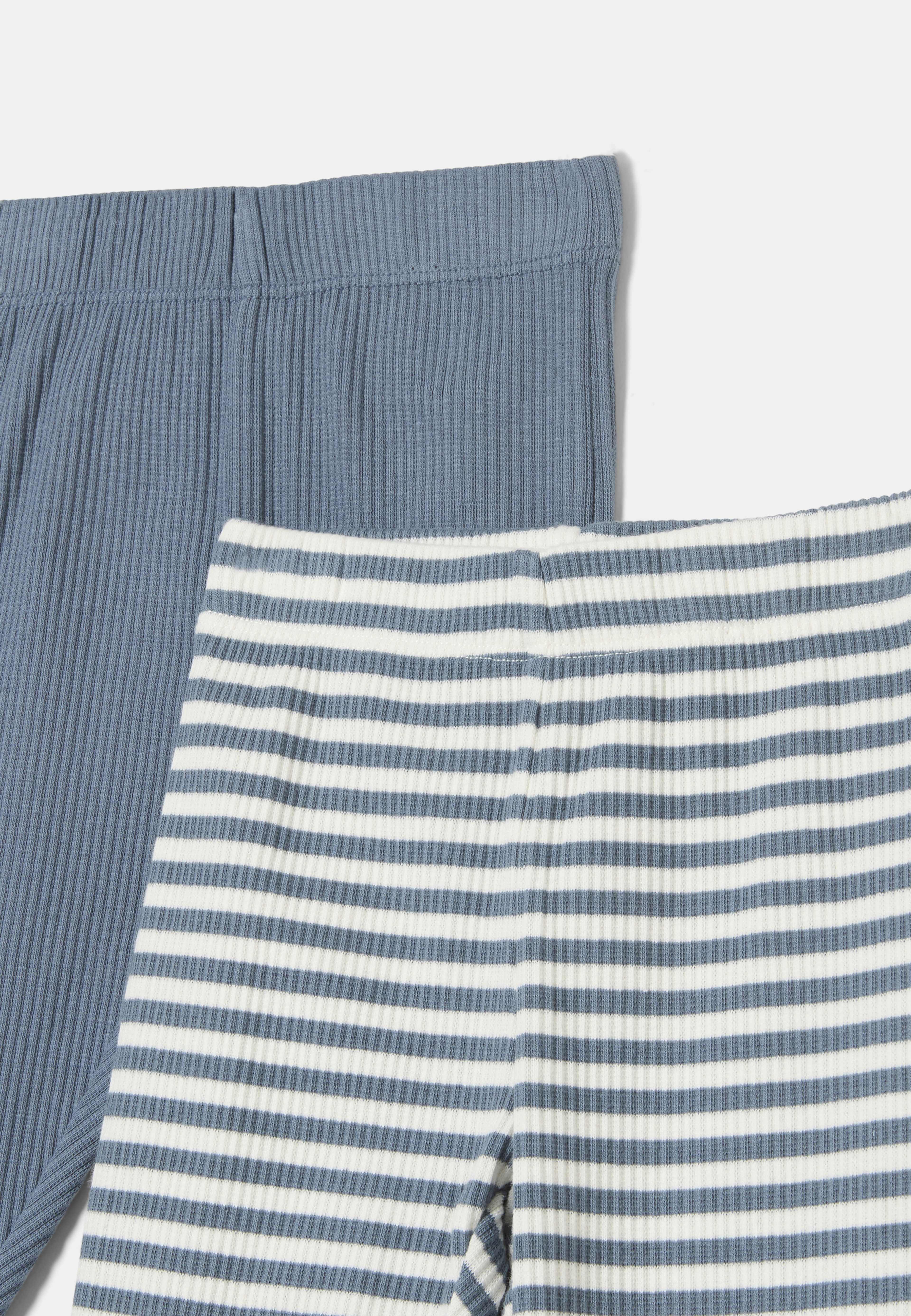 Ribbade leggings DIDI, 2-pack, från RIKIKI, i färgen Stripe. Klicka för att öppna bilden i stort format