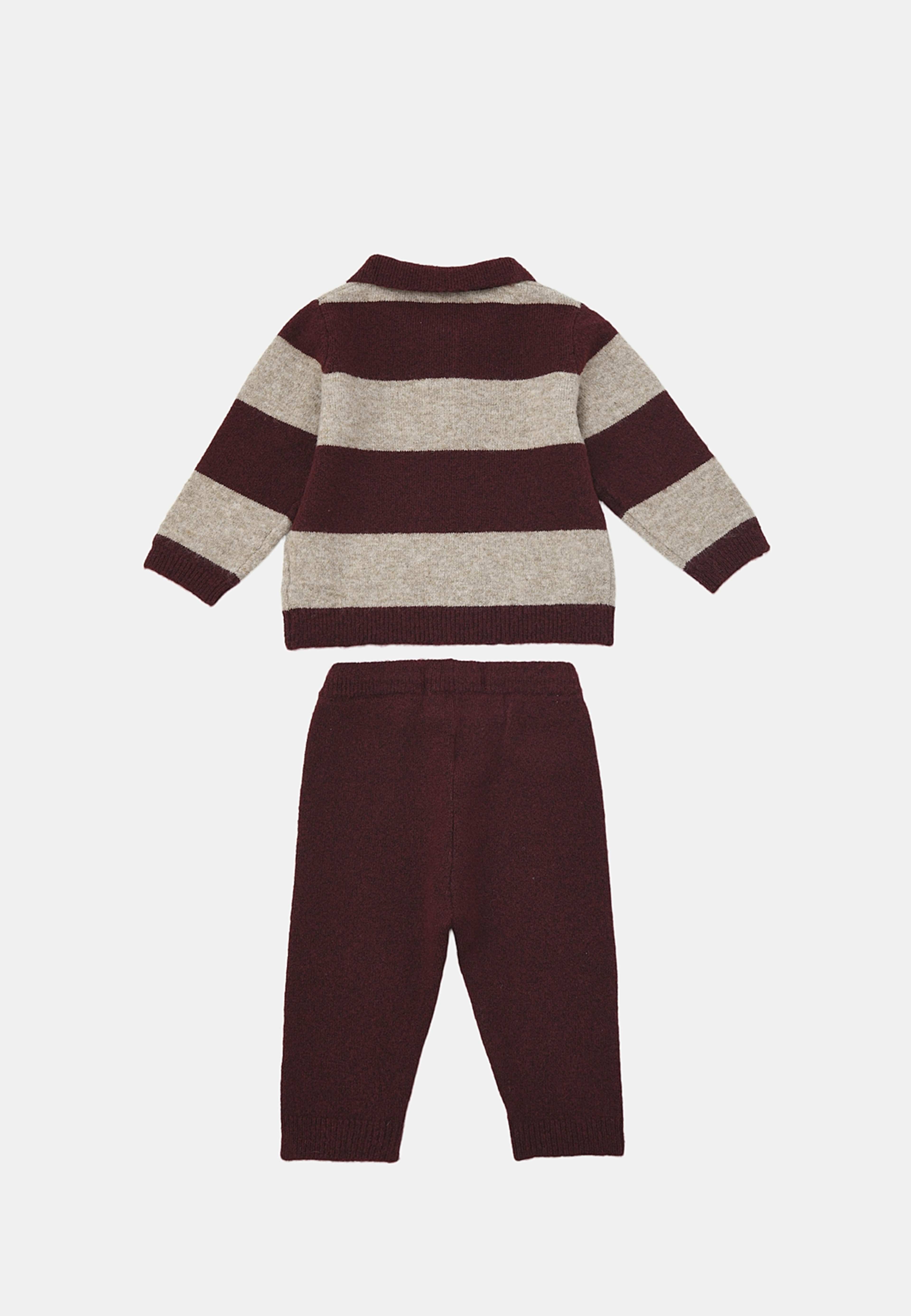 Stickat babyset THEIS, från RIKIKI, i färgen Stripe. Klicka för att öppna bilden i stort format