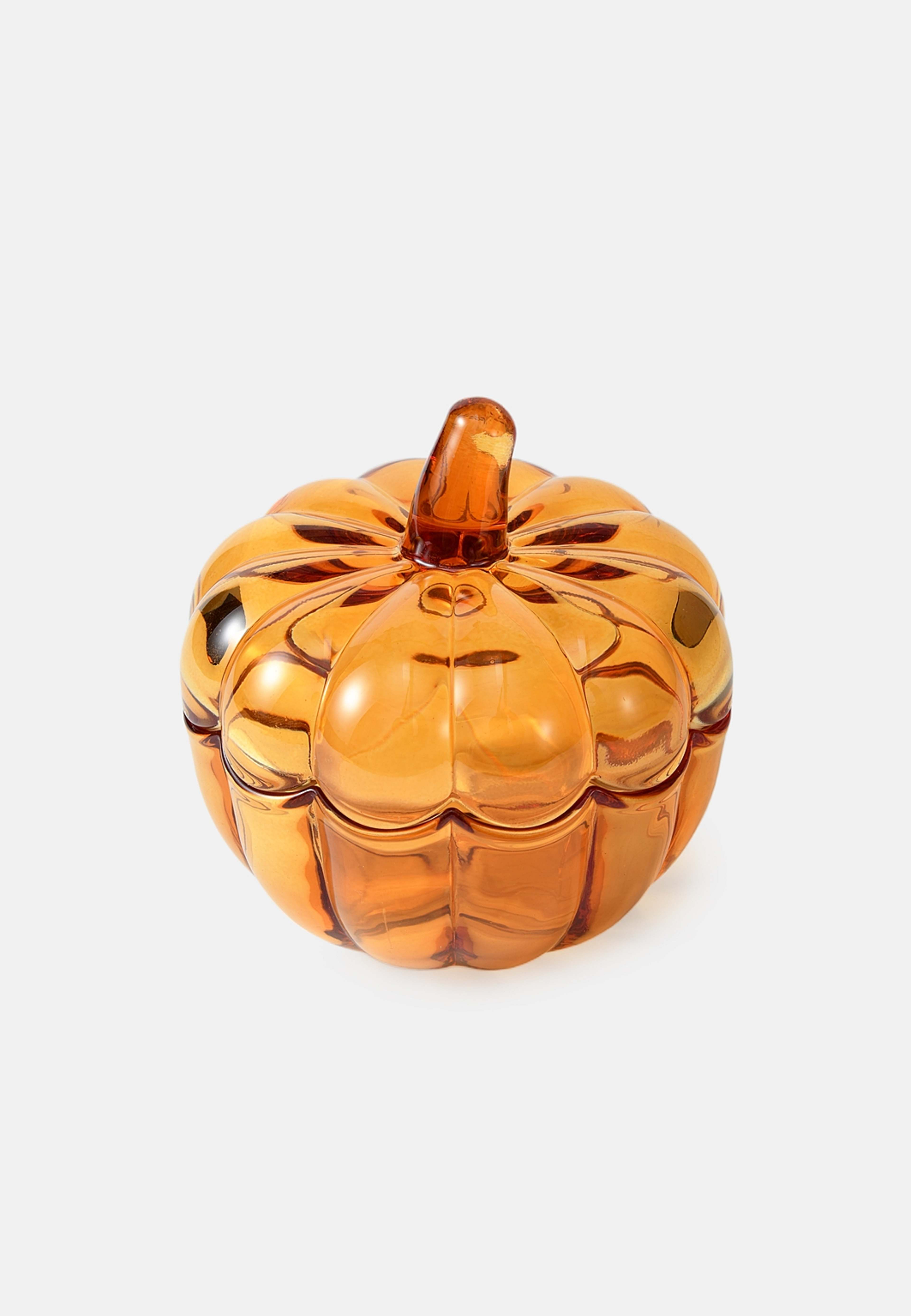 Glasburk med lock PUMPKIN, från Åhléns Home, i färgen Amber. Klicka för att öppna bilden i stort format